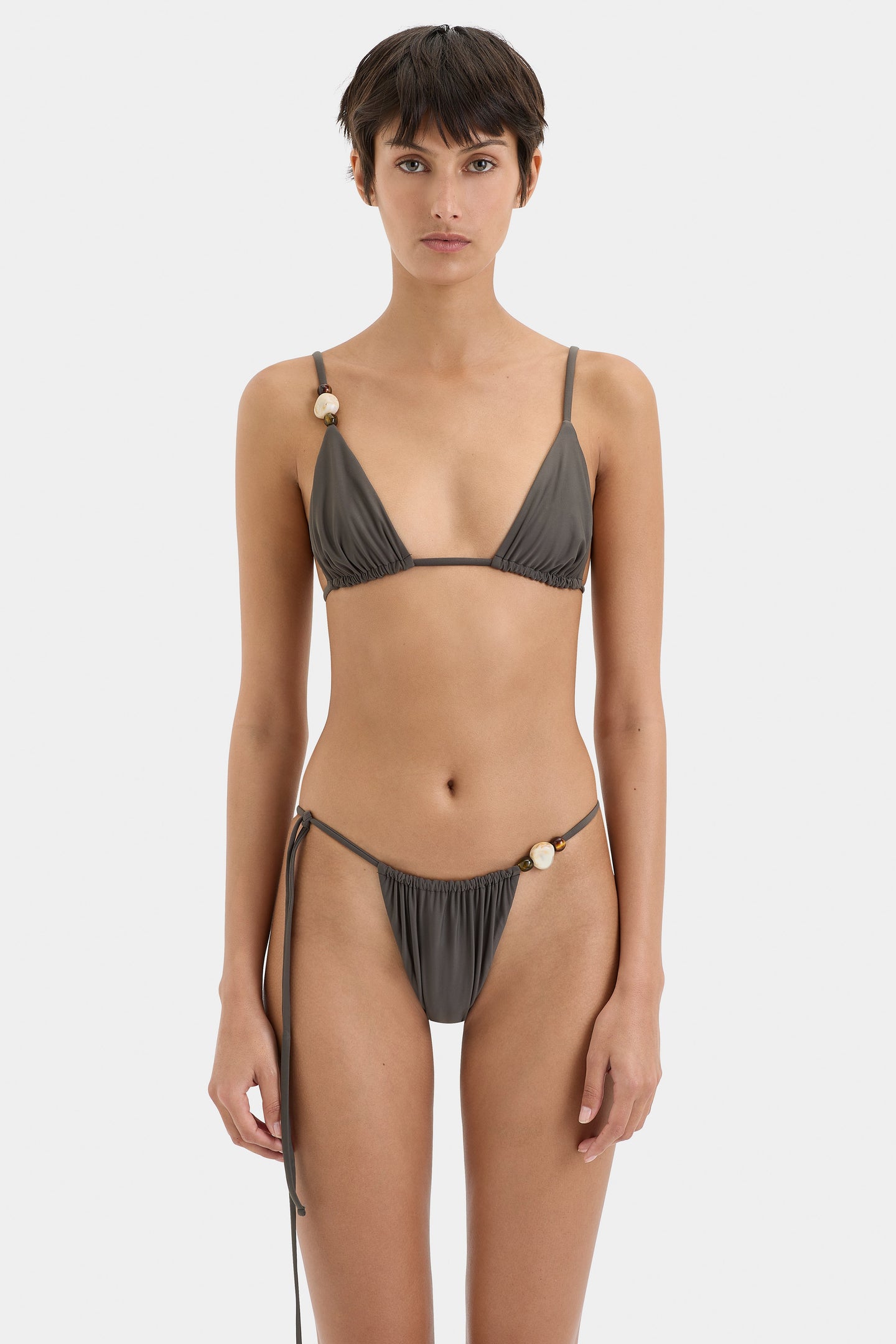 SIR the label Jeanne Beaded String Brief Charcoal