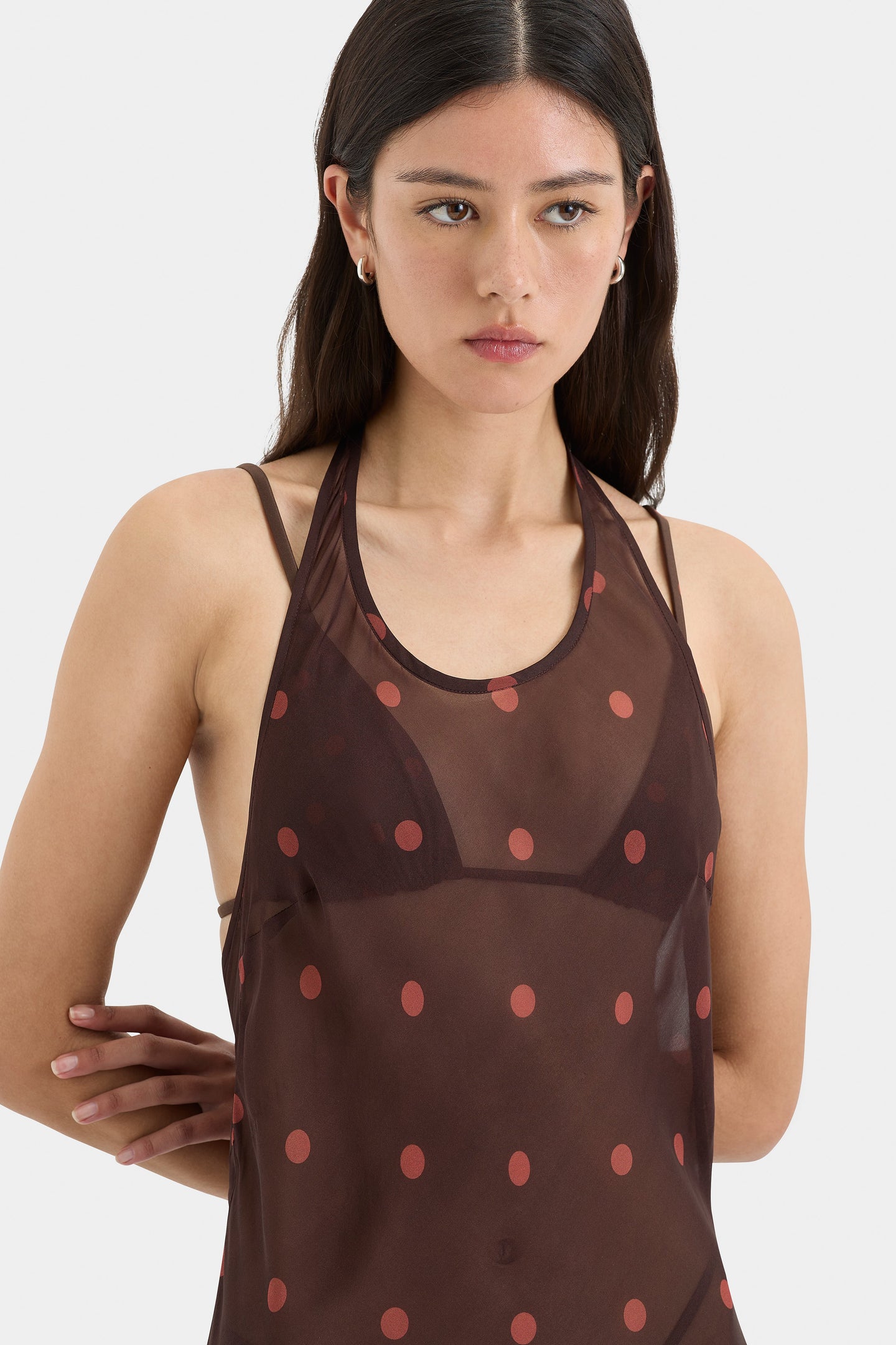 SIR the label Toni Halter Dress CHOCOLATE DOT