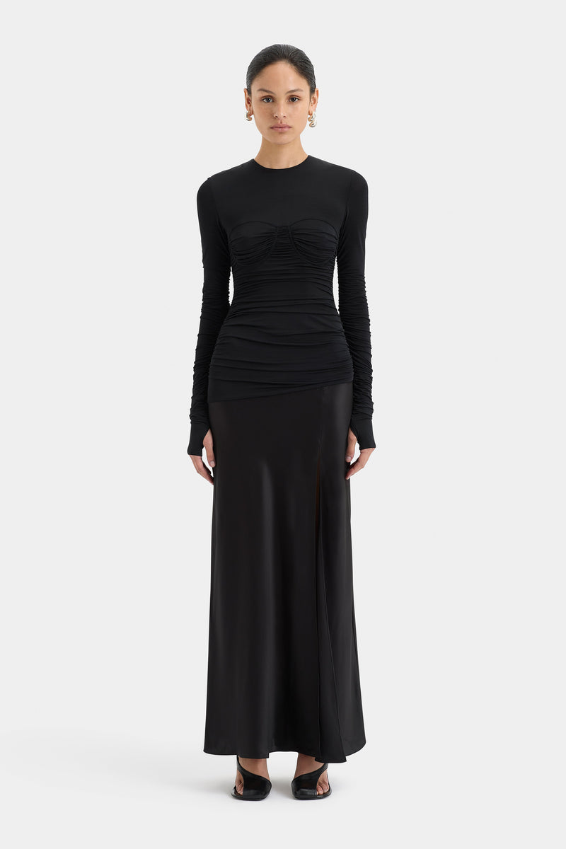 SIR the label Alessia Draped Gown BLACK