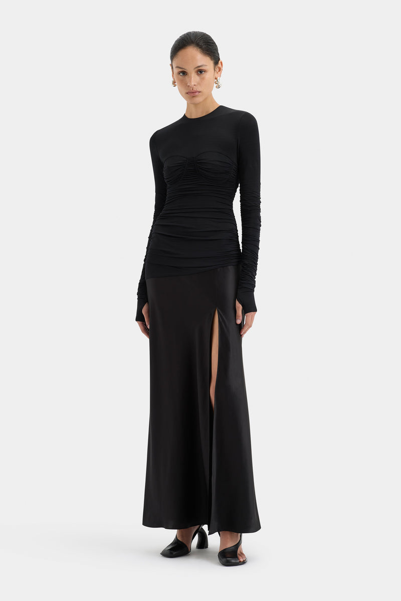 SIR the label Alessia Draped Gown BLACK