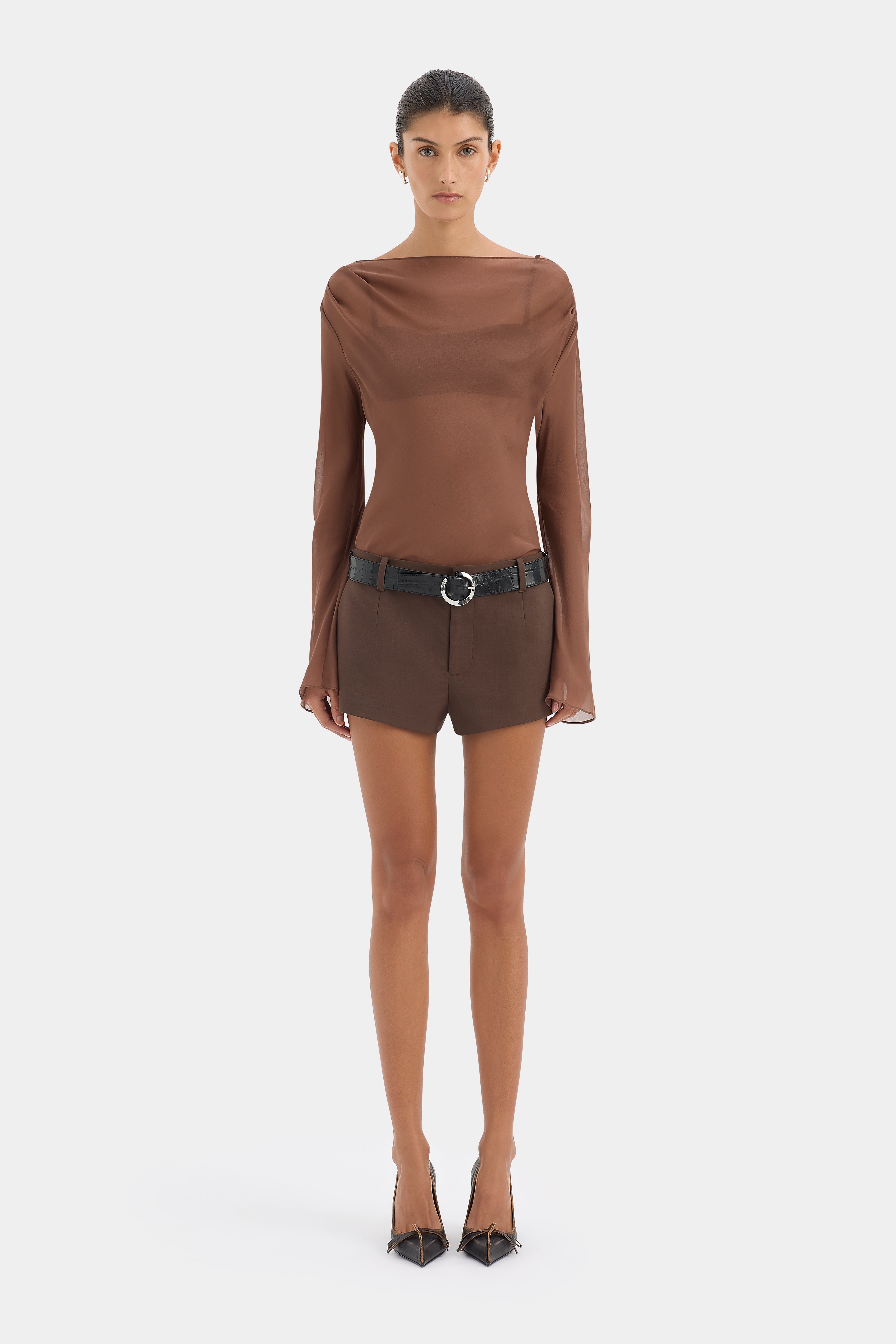 Strobe Long Sleeve Cowl Top