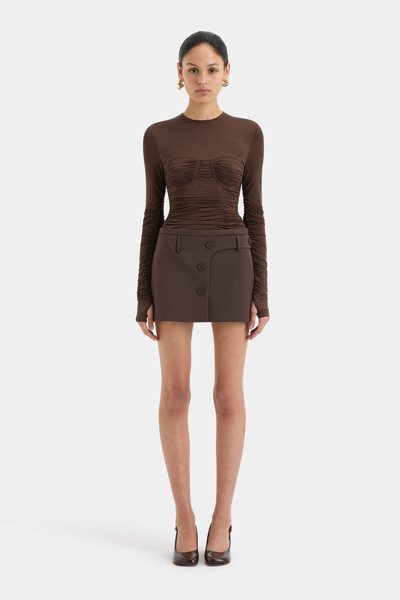 SIR the label Alessia Bodysuit CHOCOLATE