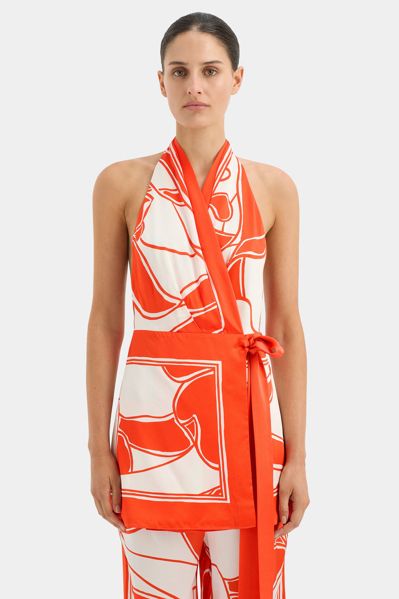 SIR the label Ramona Wrap Halter Mini MARIPOSA LILY