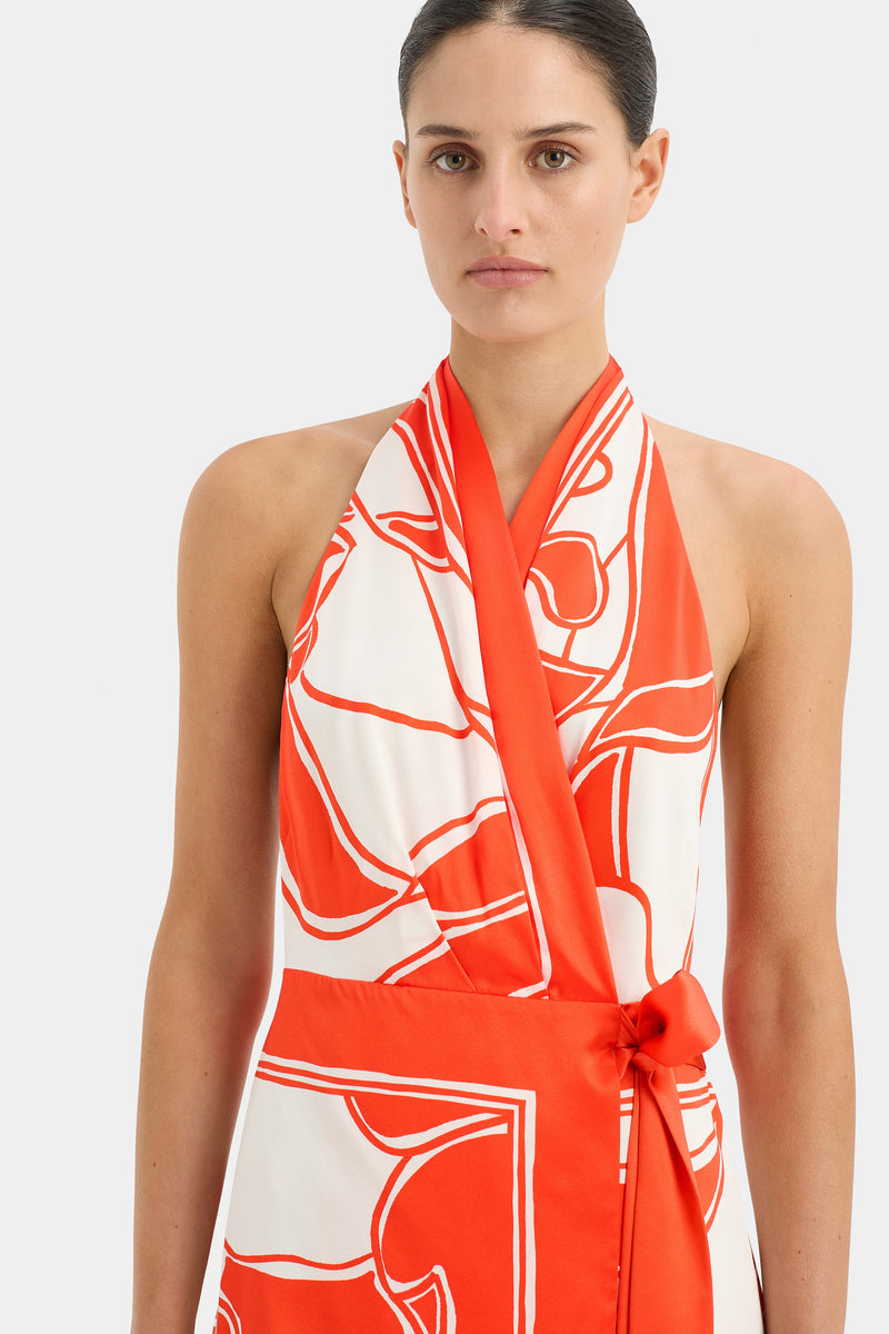 SIR the label Ramona Wrap Halter Mini MARIPOSA LILY
