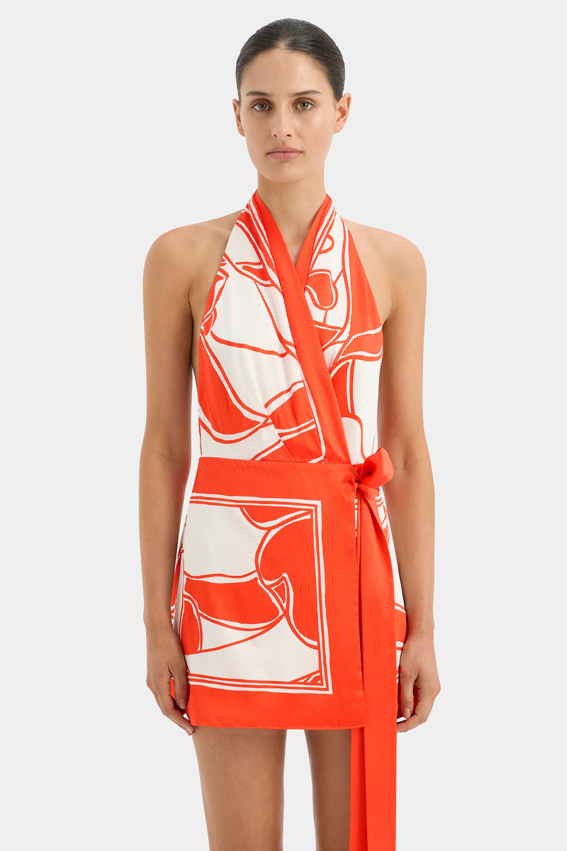 SIR the label Ramona Wrap Halter Mini MARIPOSA LILY