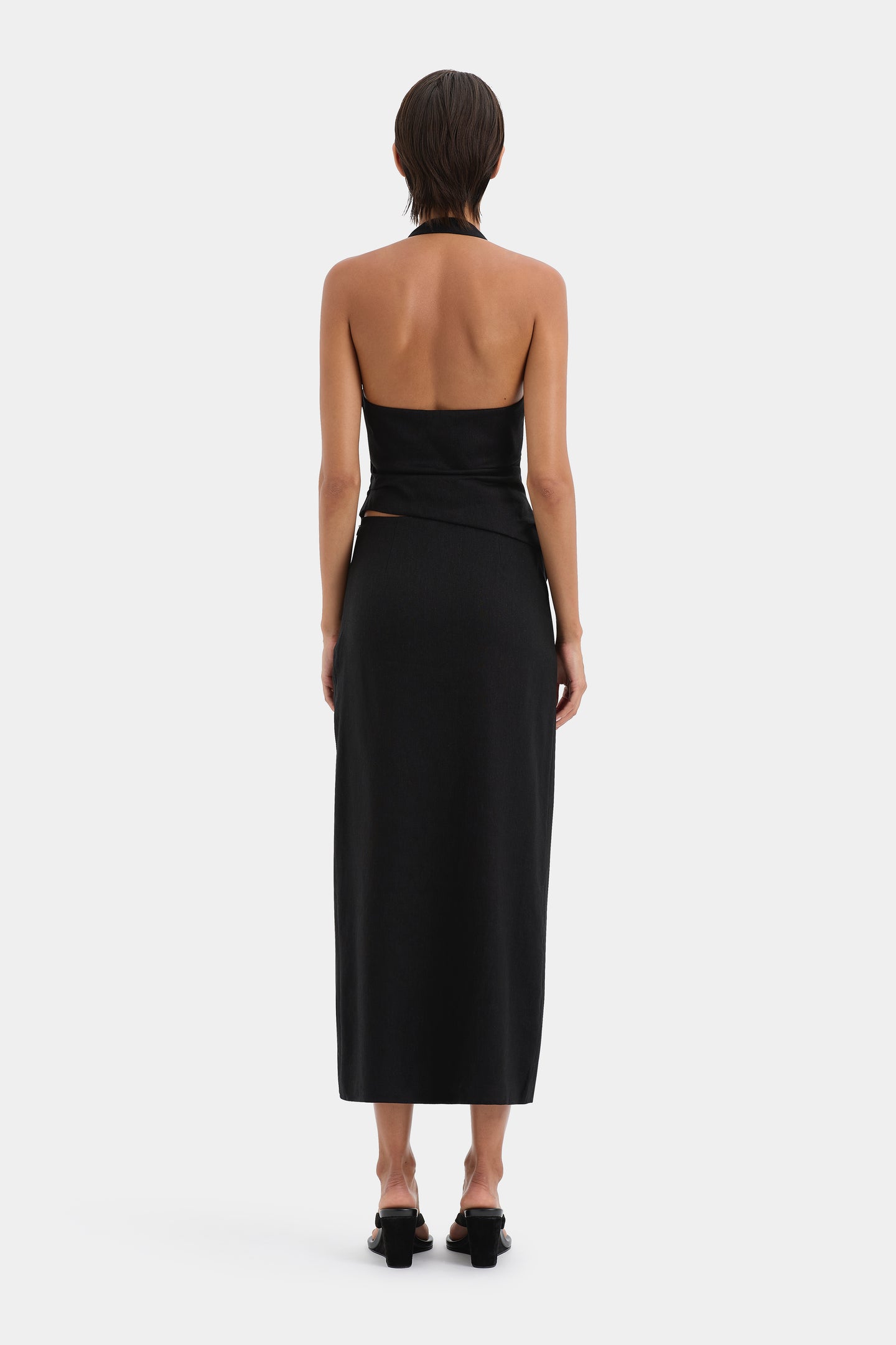 SIR the label Dorian Ruched Skirt BLACK