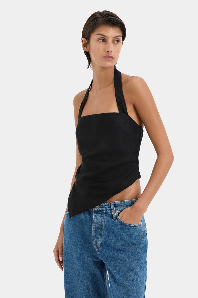 SIR the label Dorian Halter Top BLACK