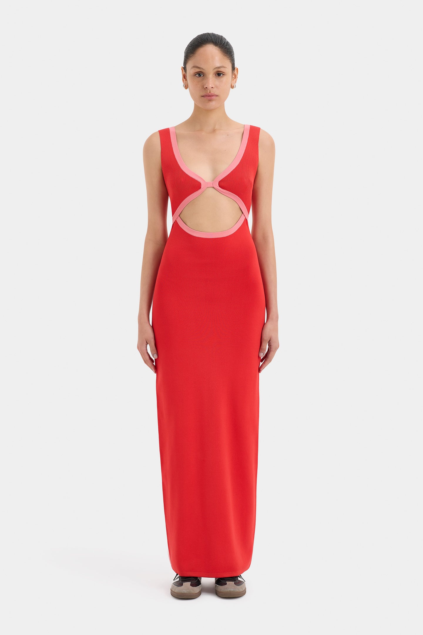 SIR the label Lupita Shaped Midi Dress RUBY