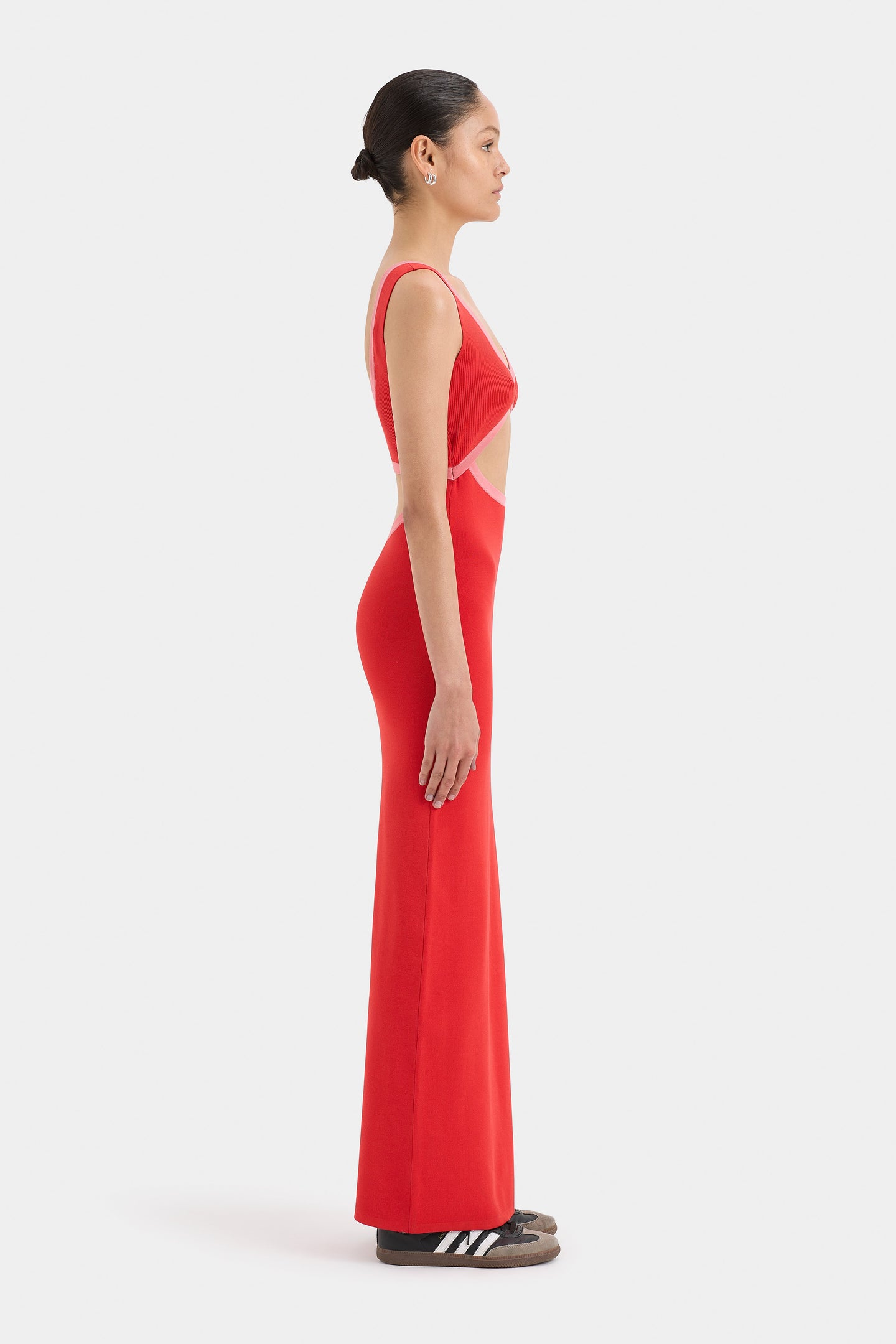 SIR the label Lupita Shaped Midi Dress RUBY