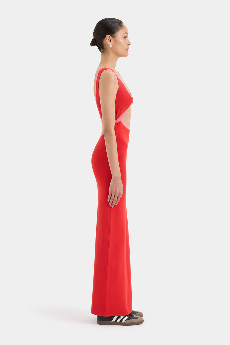 SIR the label Lupita Shaped Midi Dress RUBY