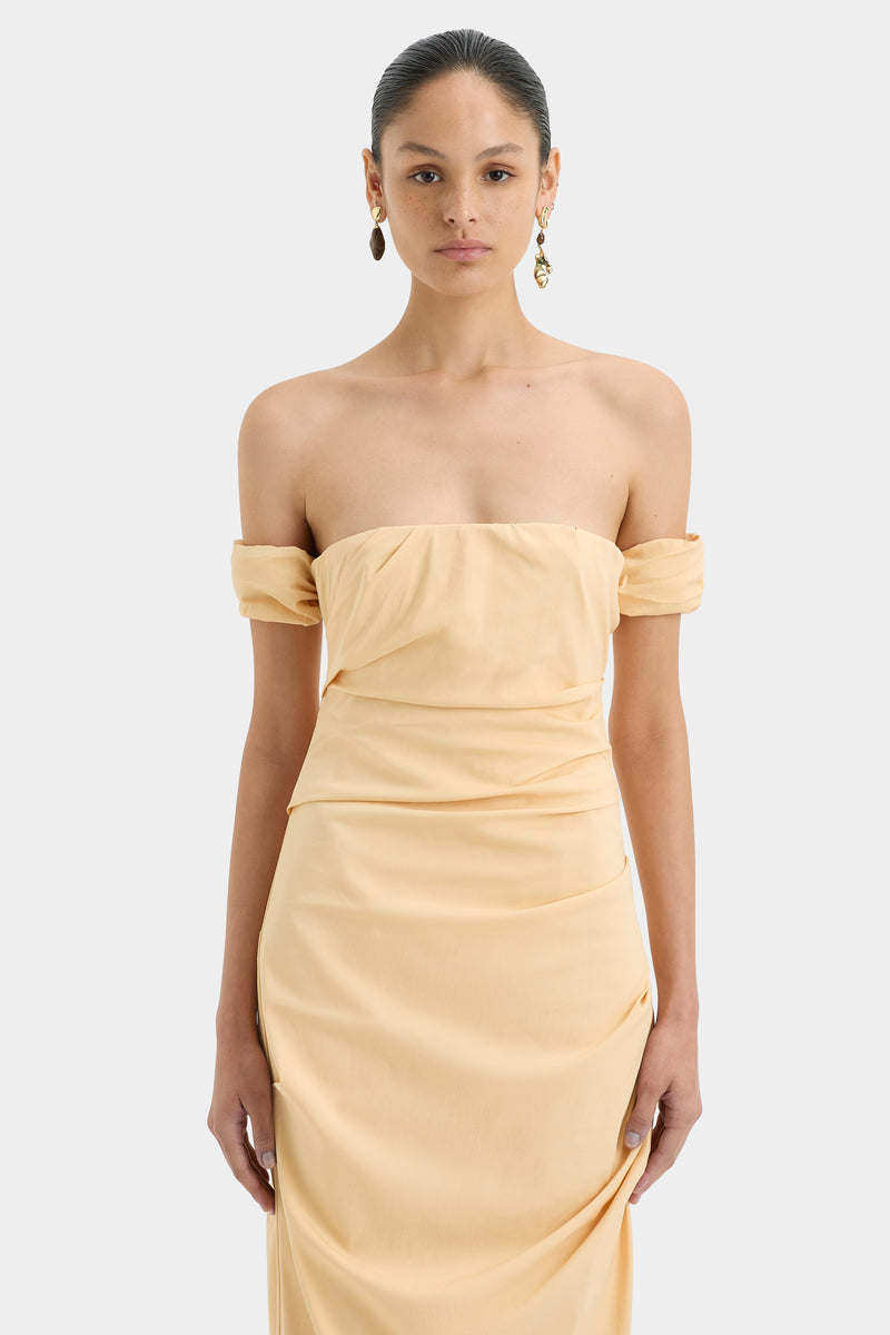 SIR the label Carmen Draped Gown LIGHT PEACH