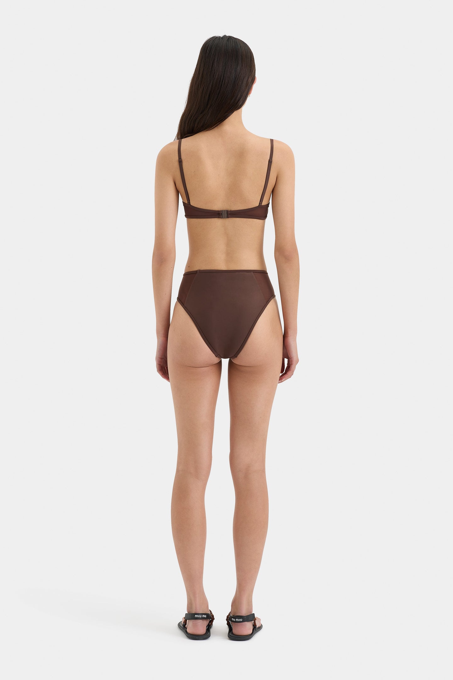 SIR the label Dunes Splice High Cut Brief CHOCOLATE