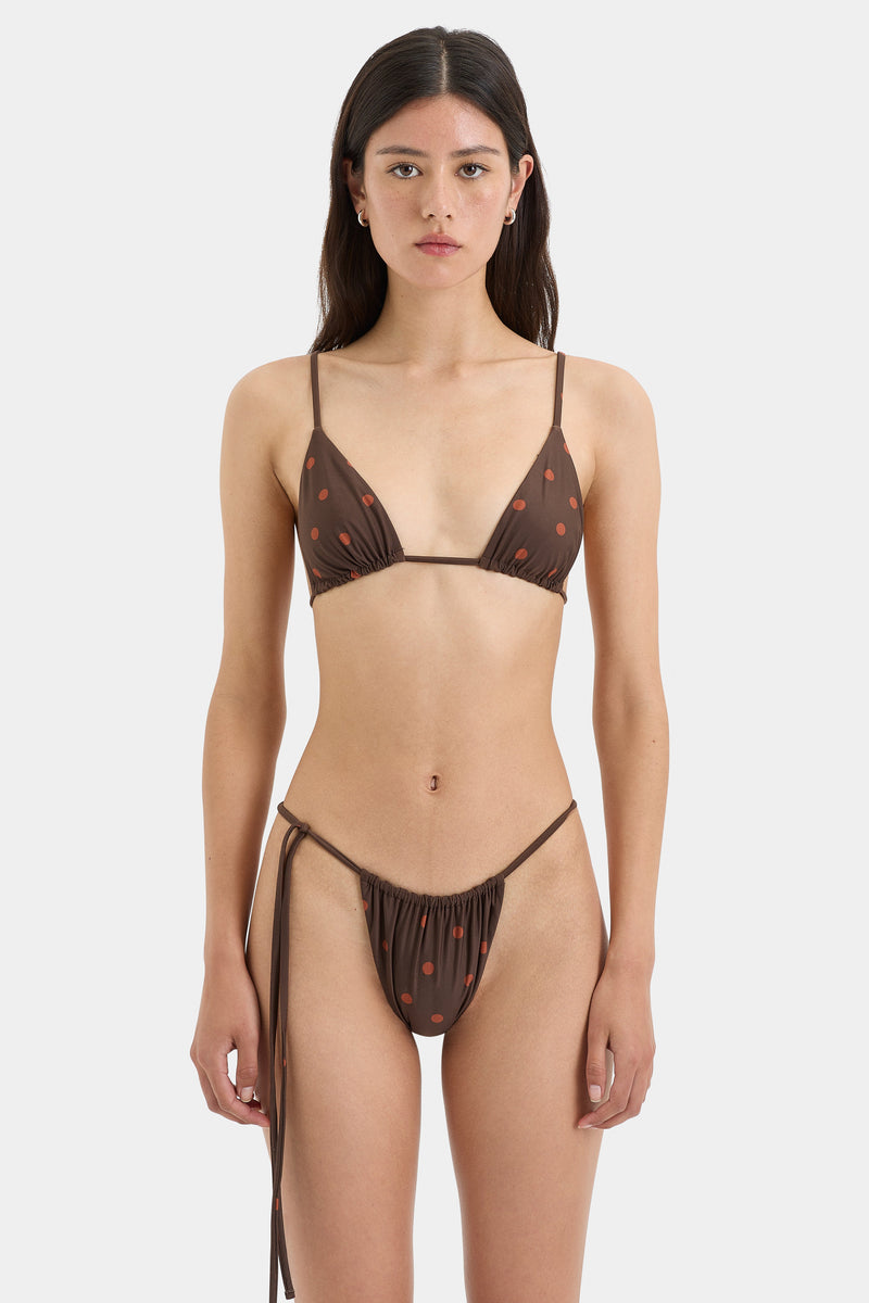 SIR the label Alina String Triangle Top CHOCOLATE DOT