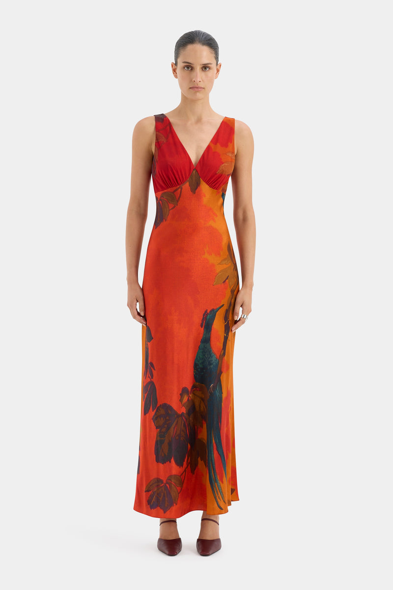 SIR the label Lush V Neck Slip Dress WREN PRINT