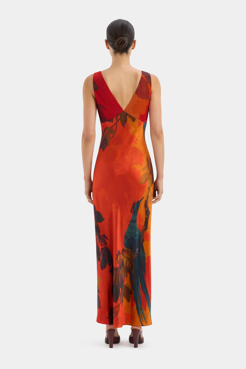 SIR the label Lush V Neck Slip Dress WREN PRINT