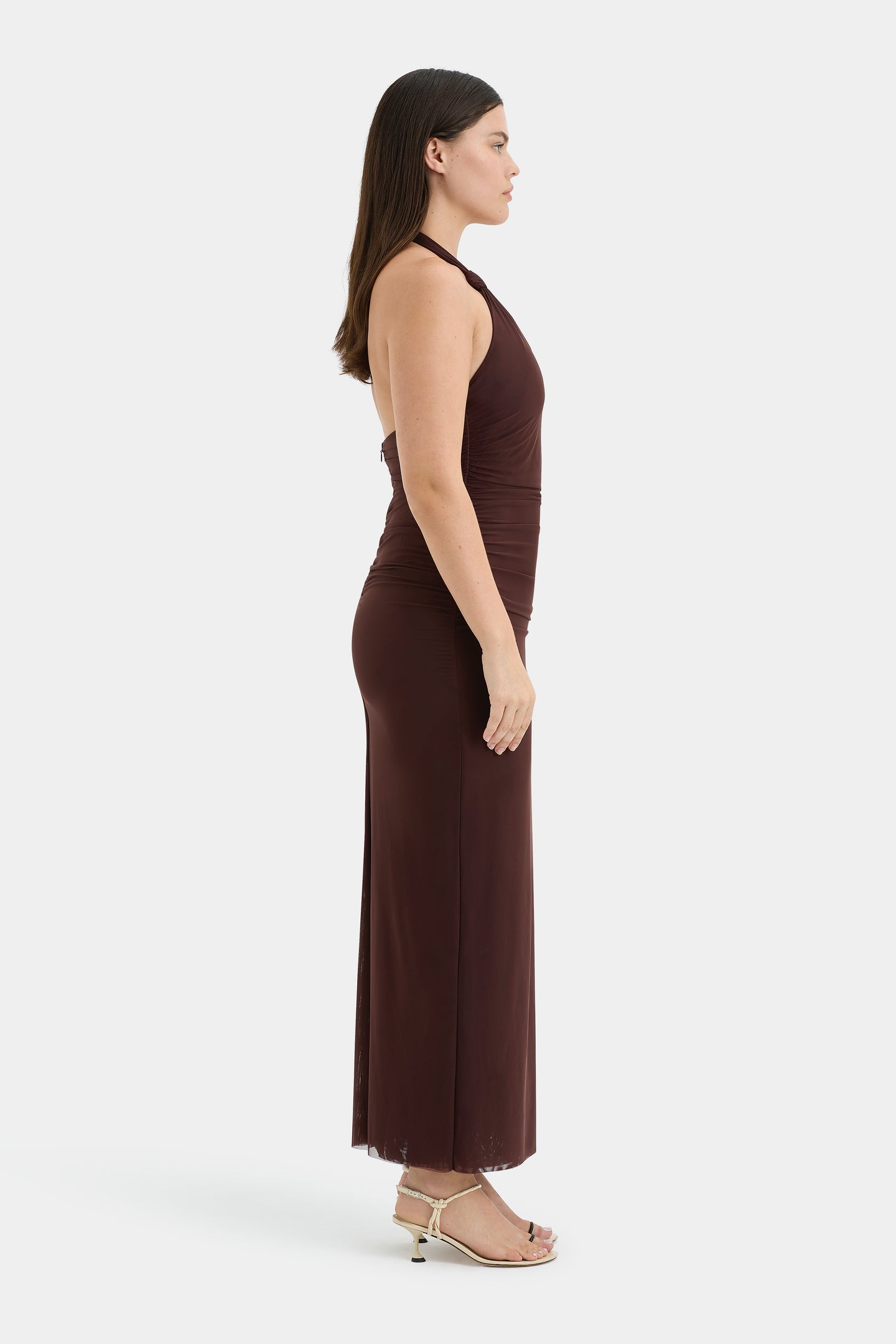 SIR the label Jacques Knot Midi Dress CHOCOLATE