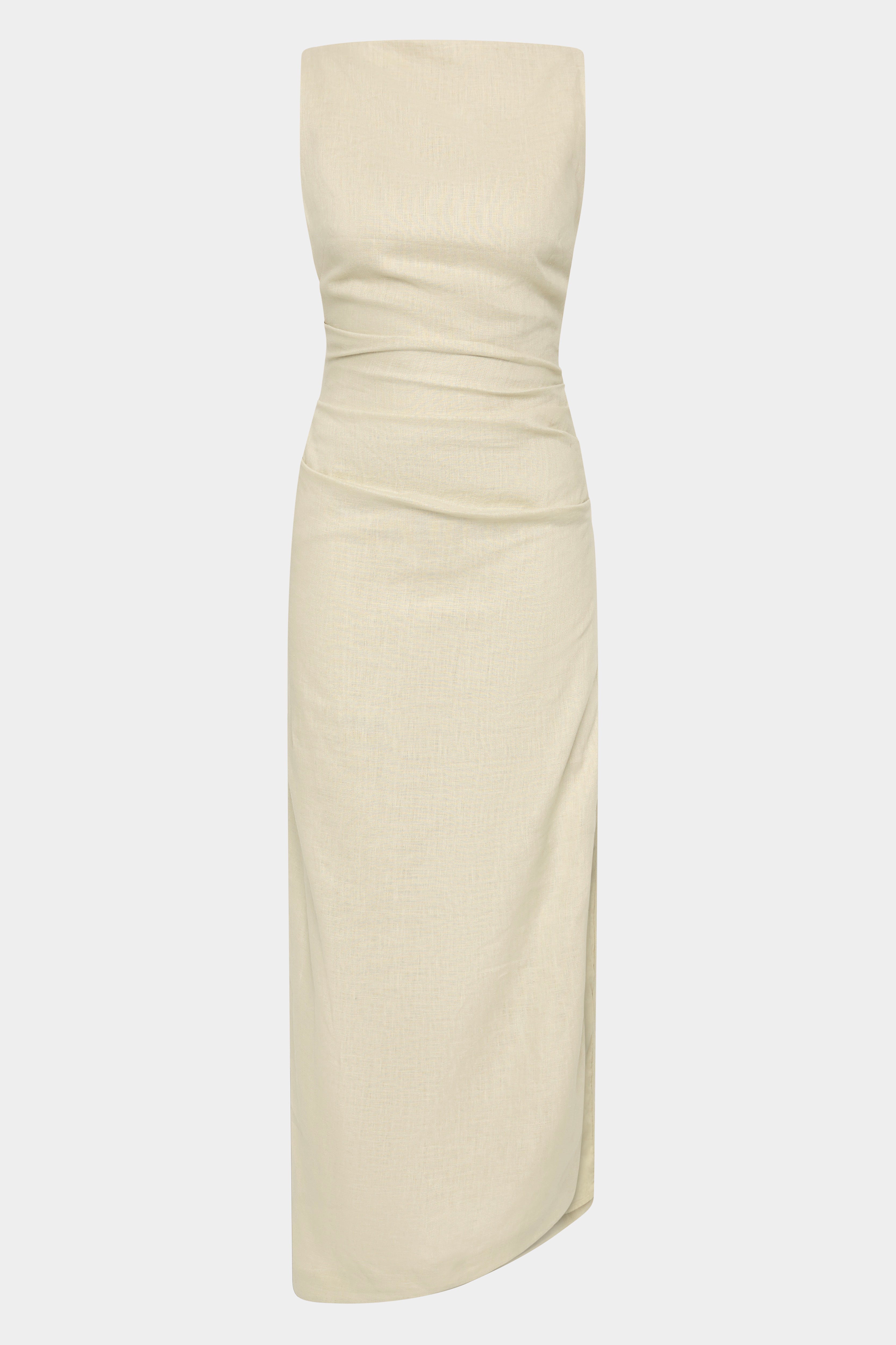 sir the label emmanuel midi dress Raquel Midi Dress-Wheat / 0