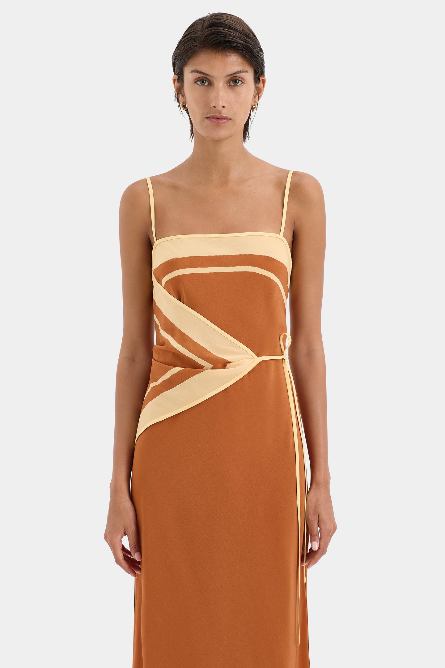 SIR the label Soma Scarf Midi Dress Rust