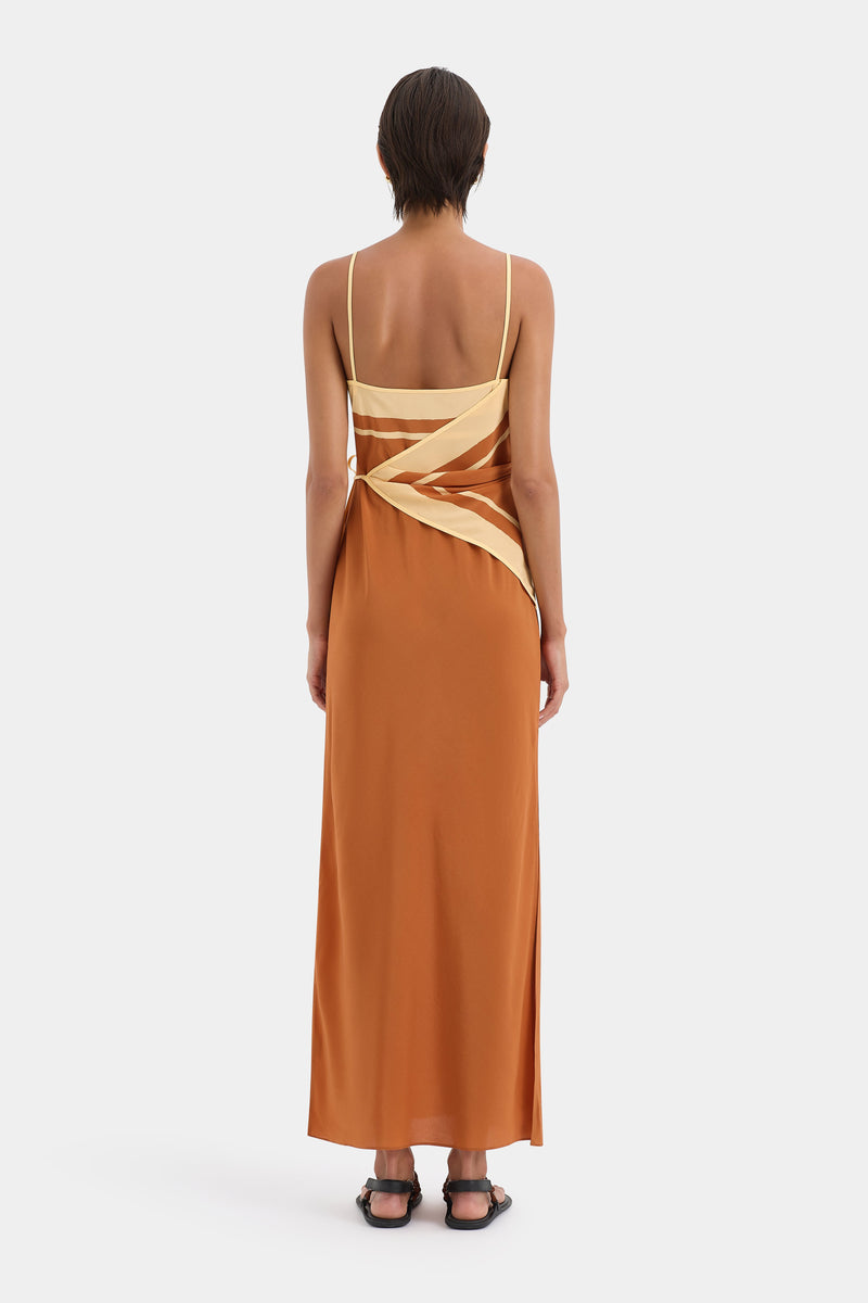 SIR the label Soma Scarf Midi Dress Rust