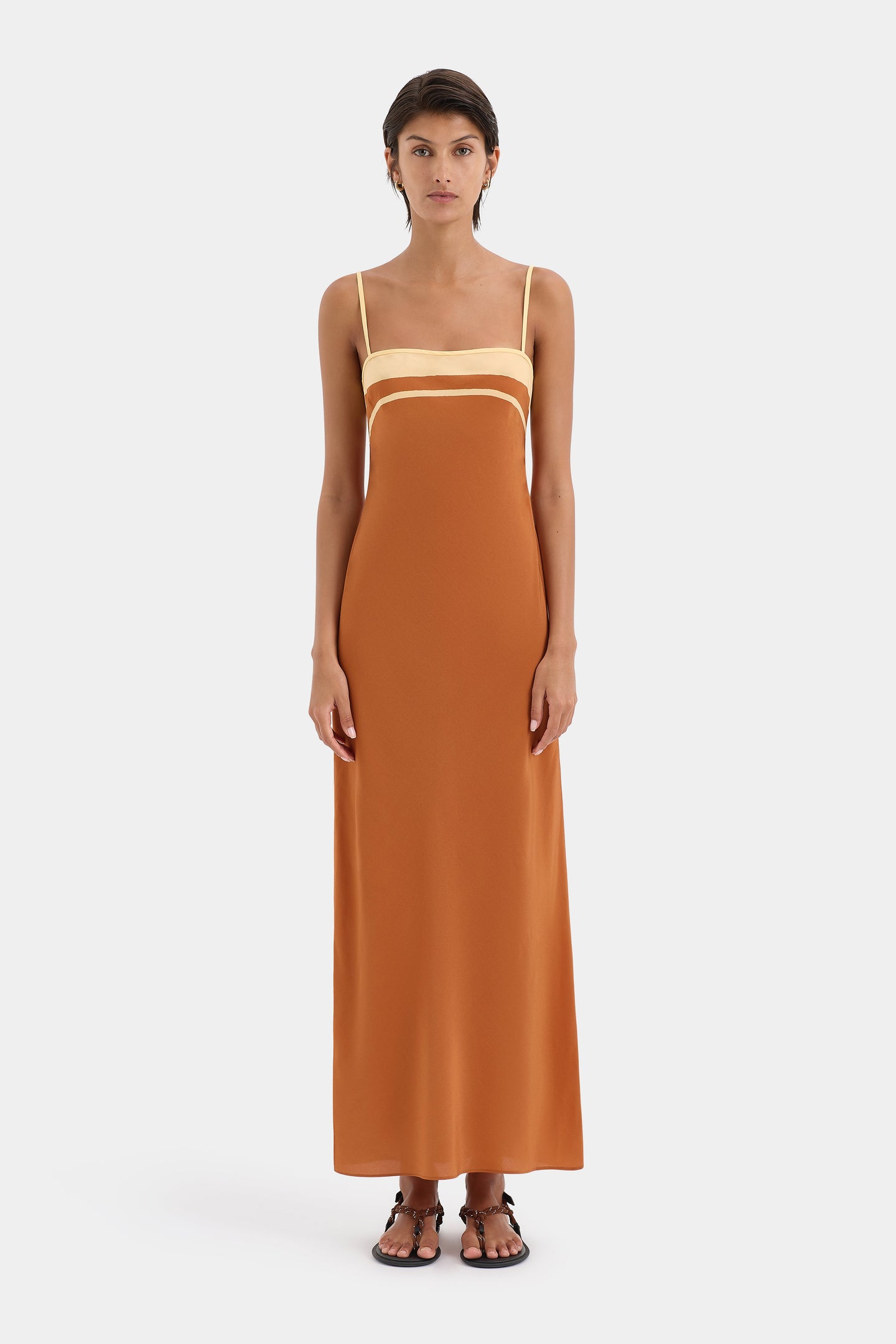 SIR the label Soma Scarf Midi Dress Rust