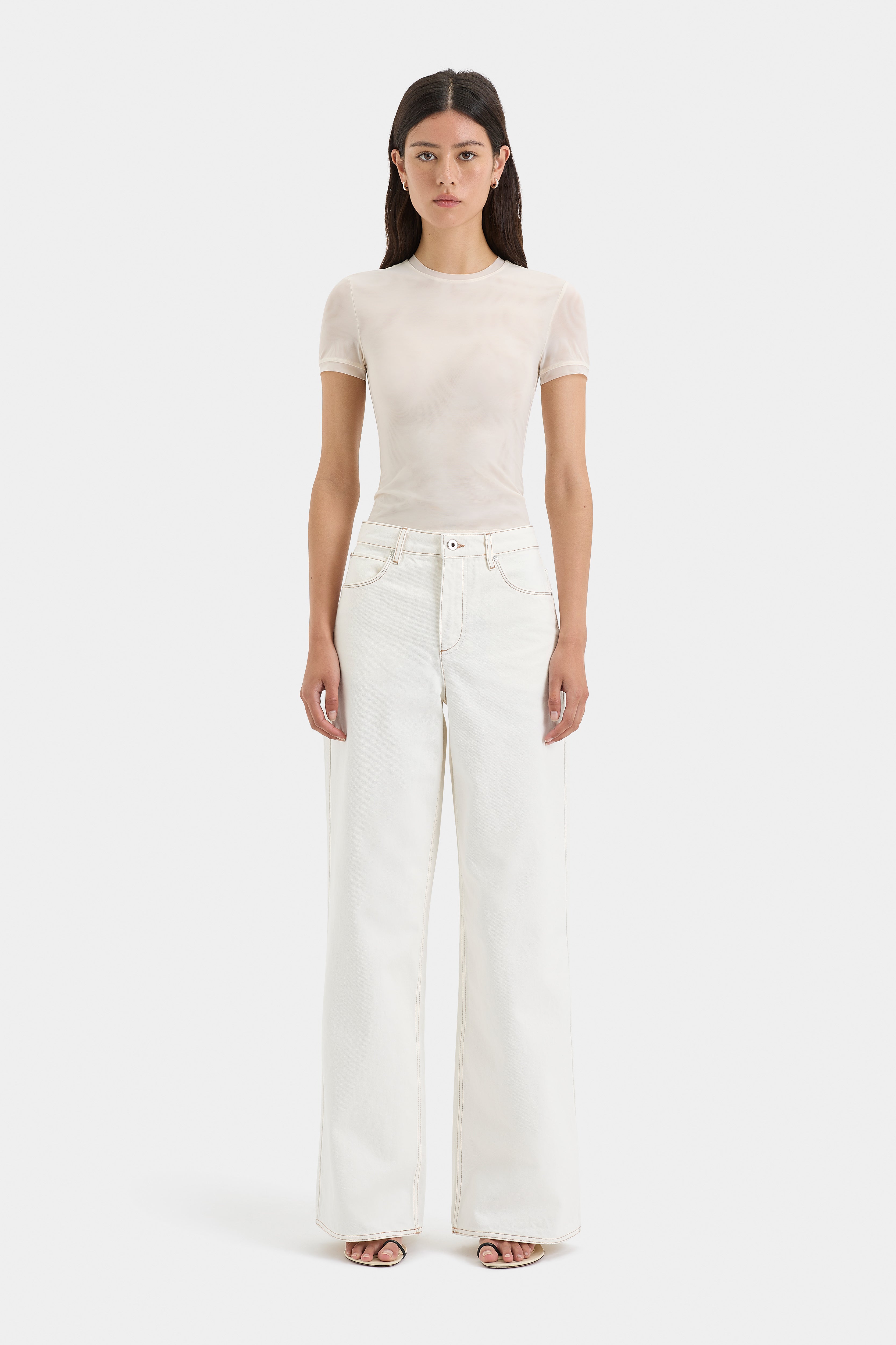 Stella Wide Leg Jean | Washed White Denim | SIR.