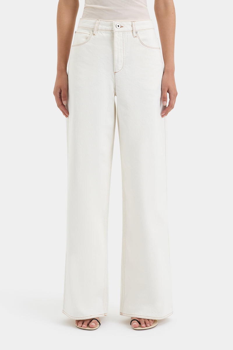 SIR the label Stella Wide Leg Jean WASHED WHITE