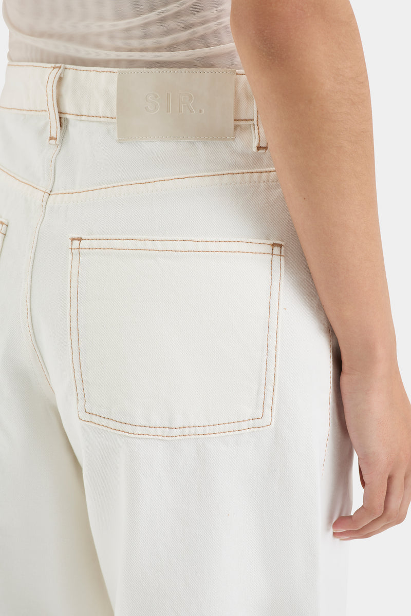 SIR the label Stella Wide Leg Jean WASHED WHITE