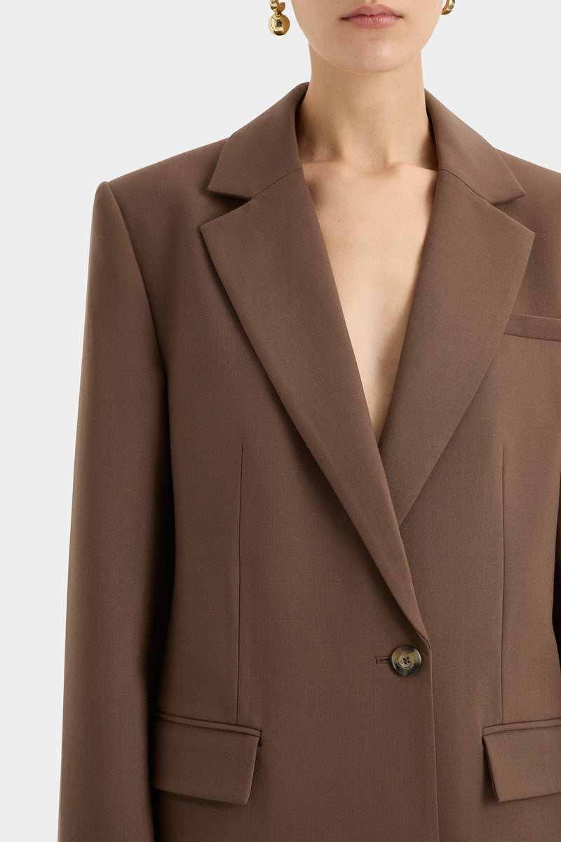 SIR the label Bromley Tailored Blazer CHOCOLATE