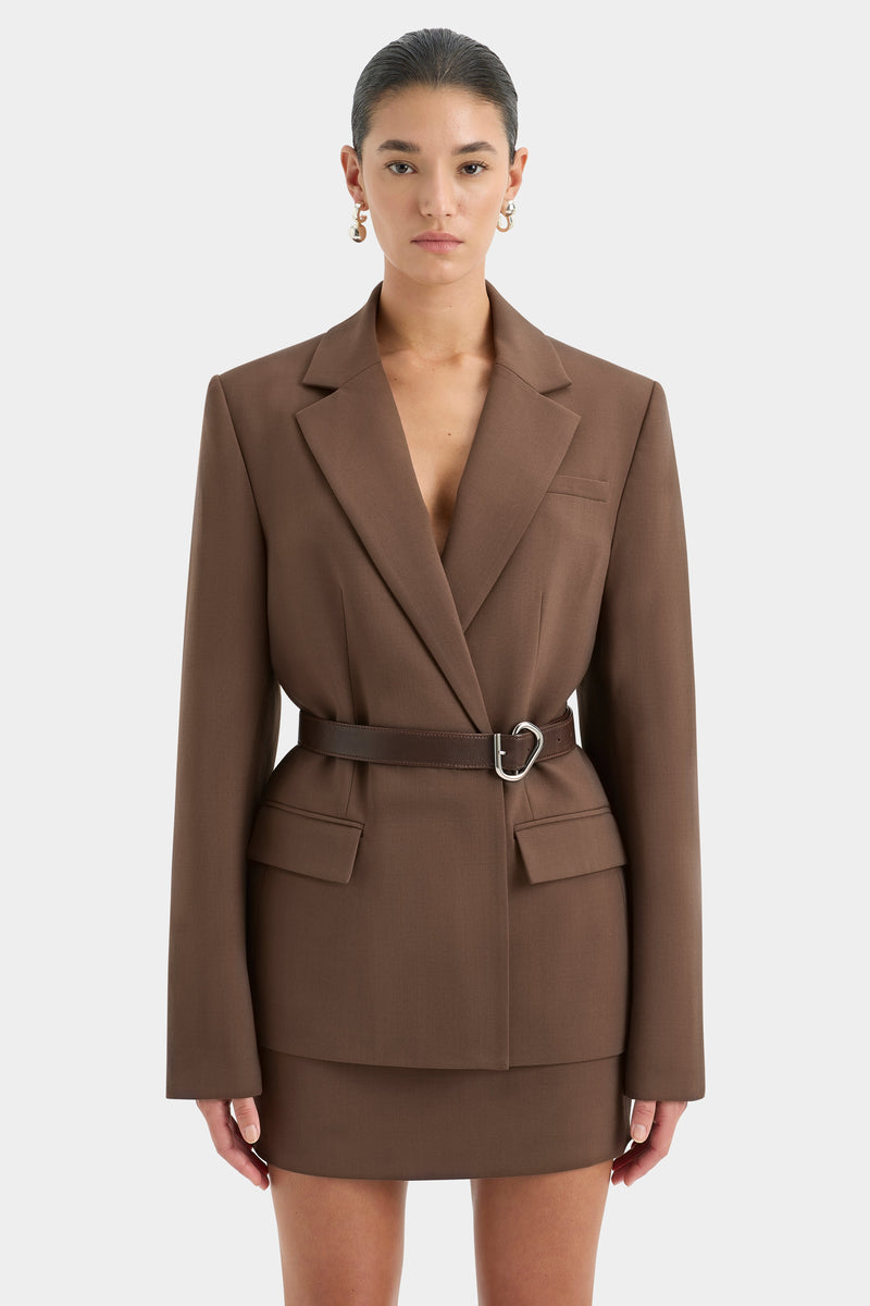 SIR the label Bromley Mini Skirt CHOCOLATE