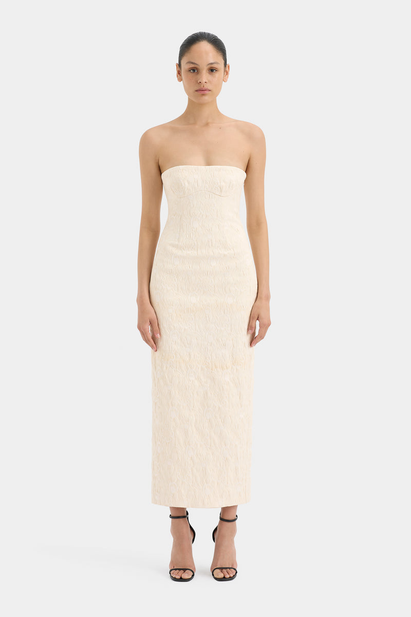 SIR the label Etienne Column Gown Cloud Jacquard