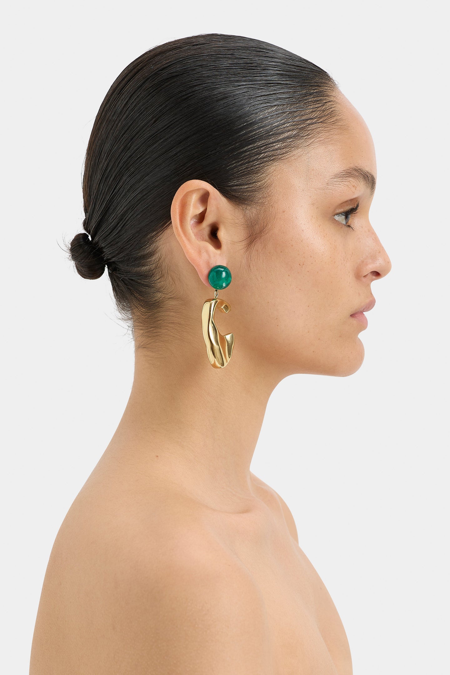 SIR the label Frankie Green Abstract Earring BRASS