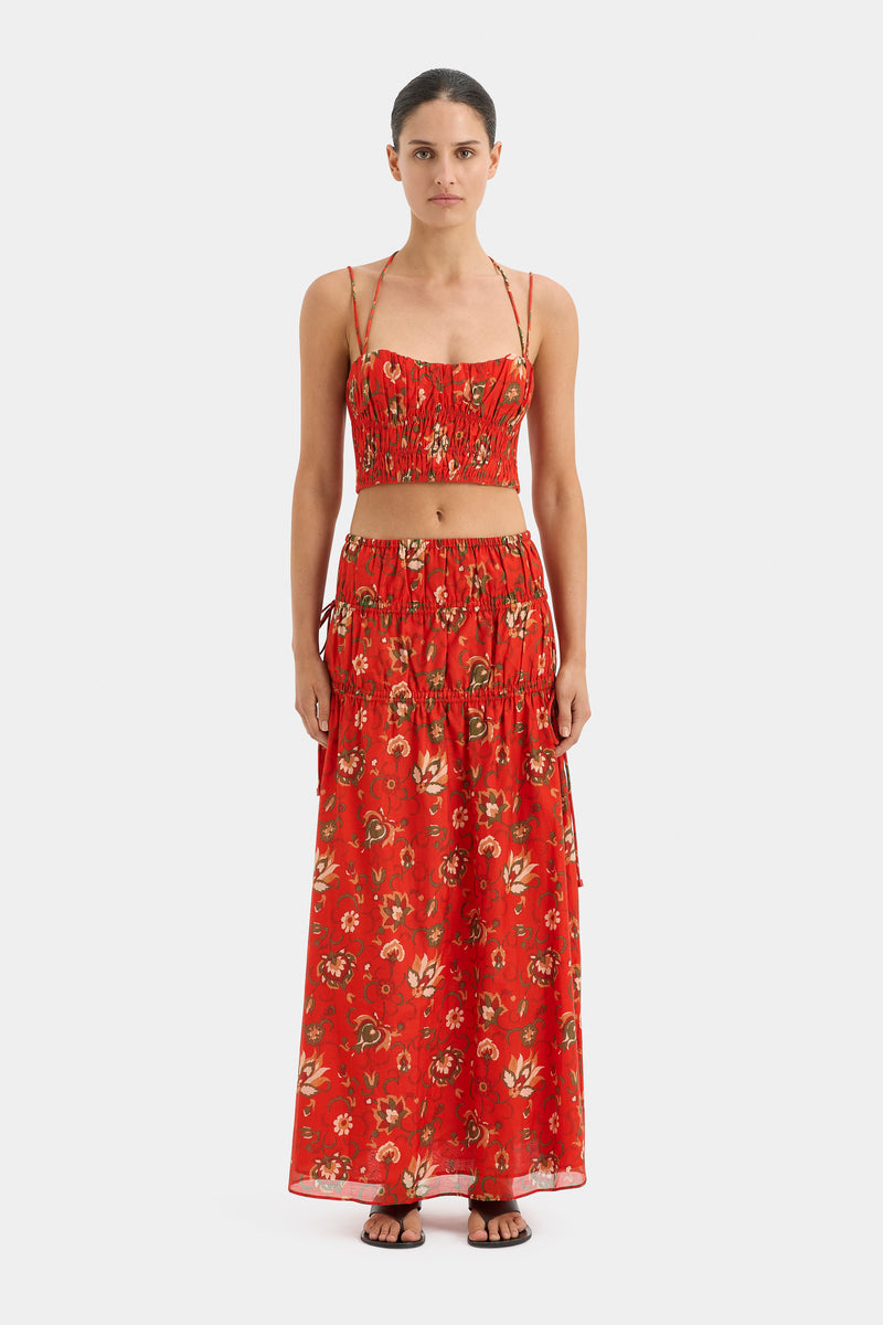 SIR the label Reyes Gathered Halter Top CACTUS FLOWER