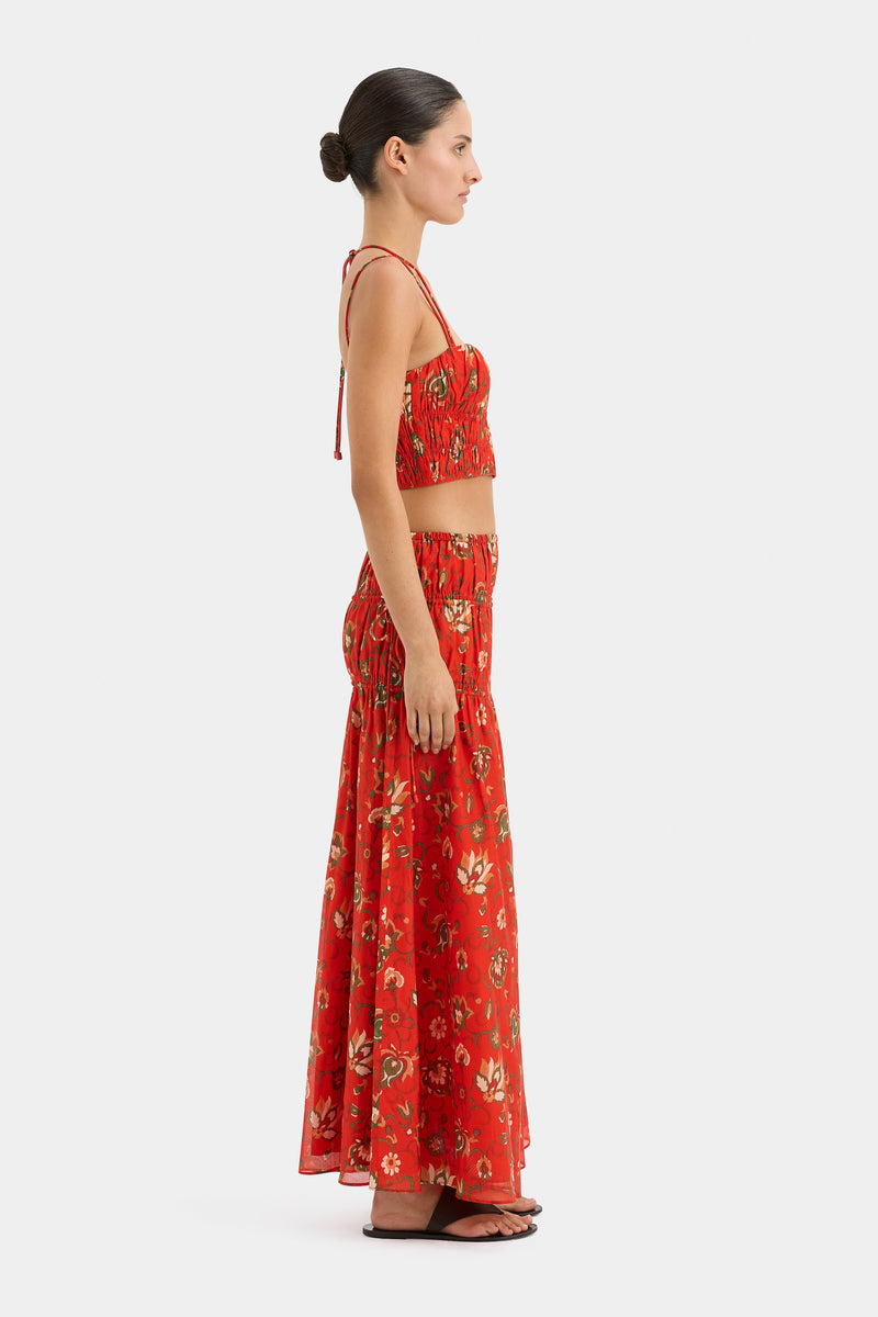 SIR the label Reyes Gathered Halter Top CACTUS FLOWER