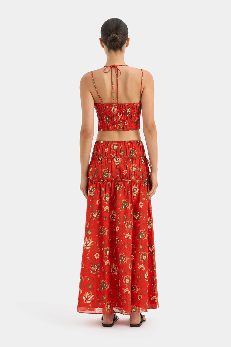 SIR the label Reyes Gathered Halter Top CACTUS FLOWER