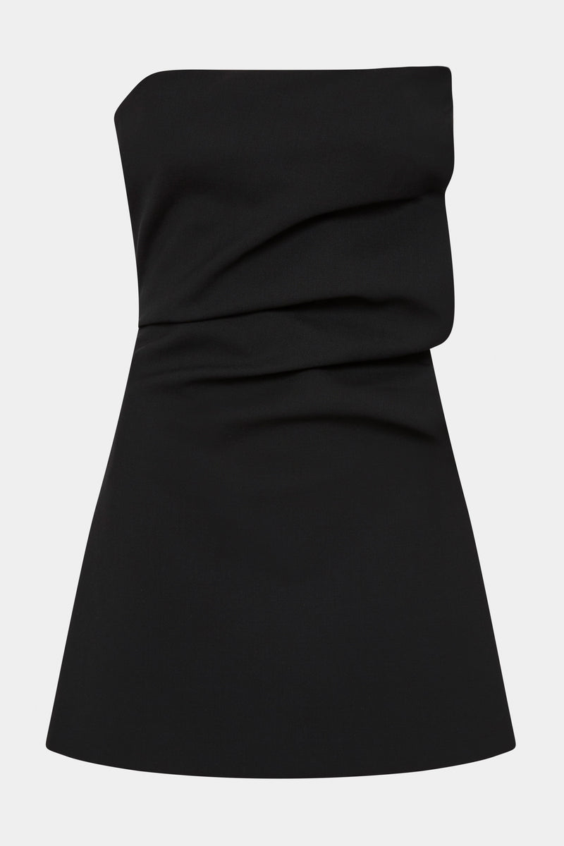 SIR the label Leonardo Pleated Mini Dress BLACK