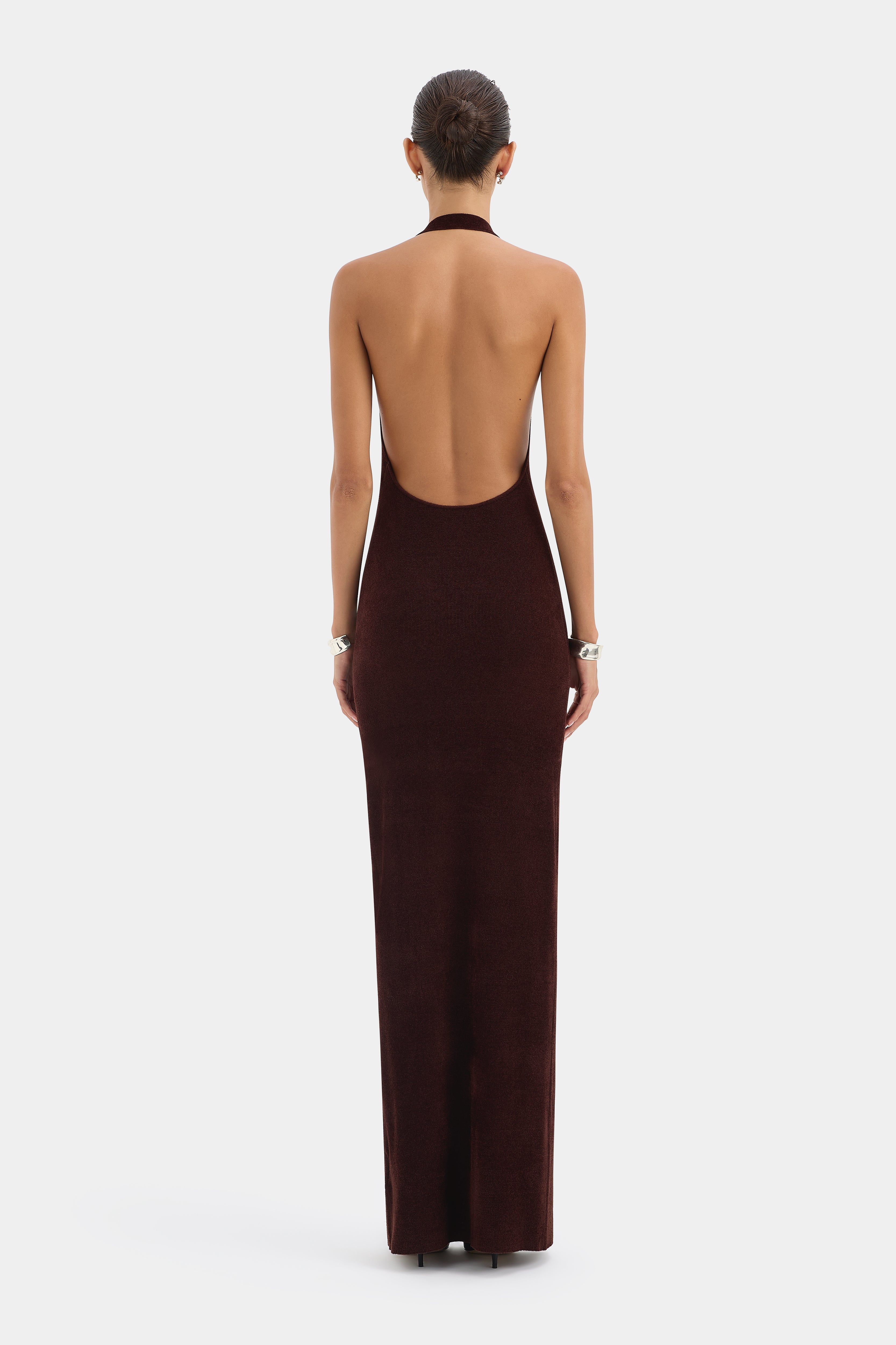 Violetta Drape Gown | Recycled Velour Halter Maxi | SIR.