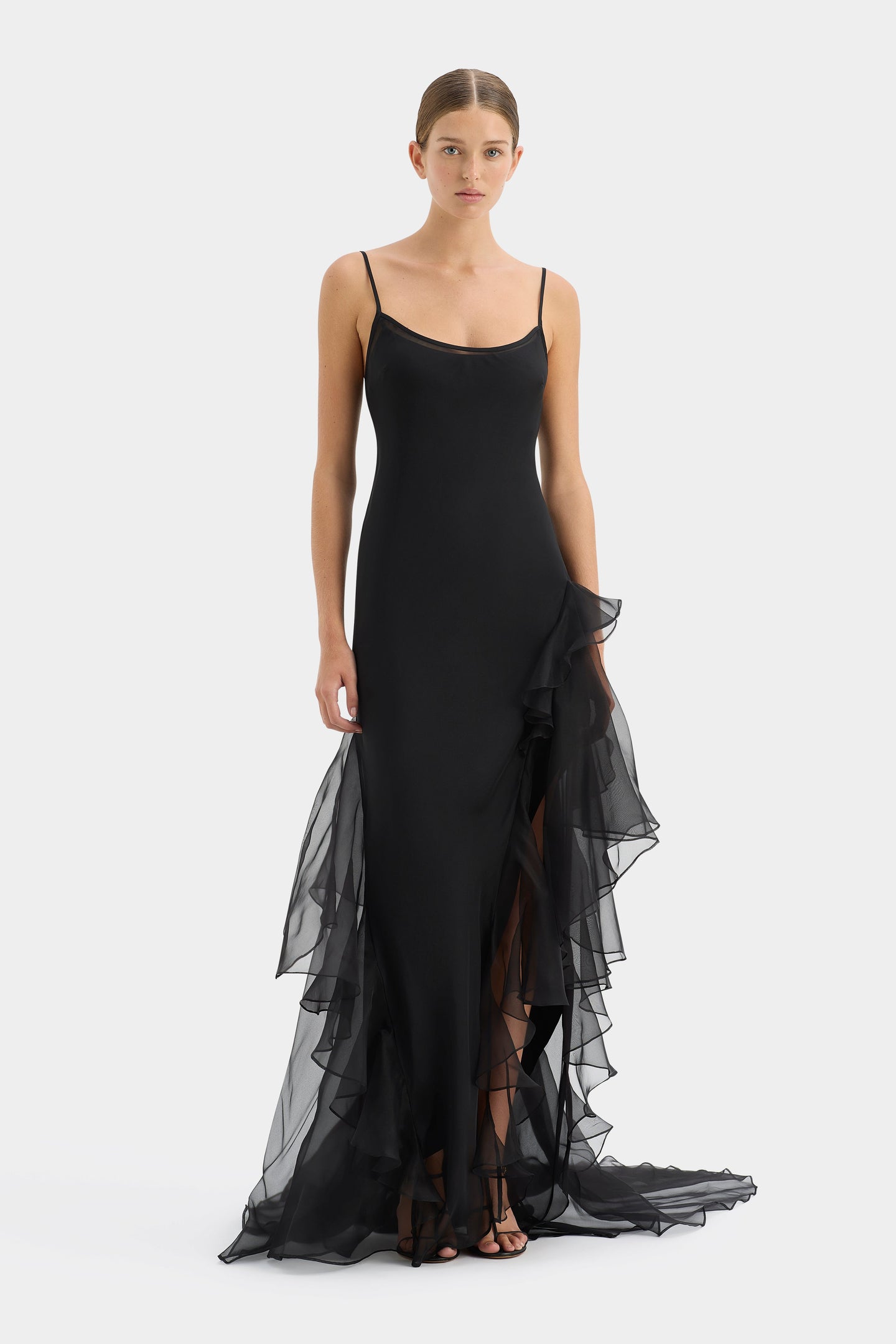 SIR the label Sage Flounce Gown BLACK