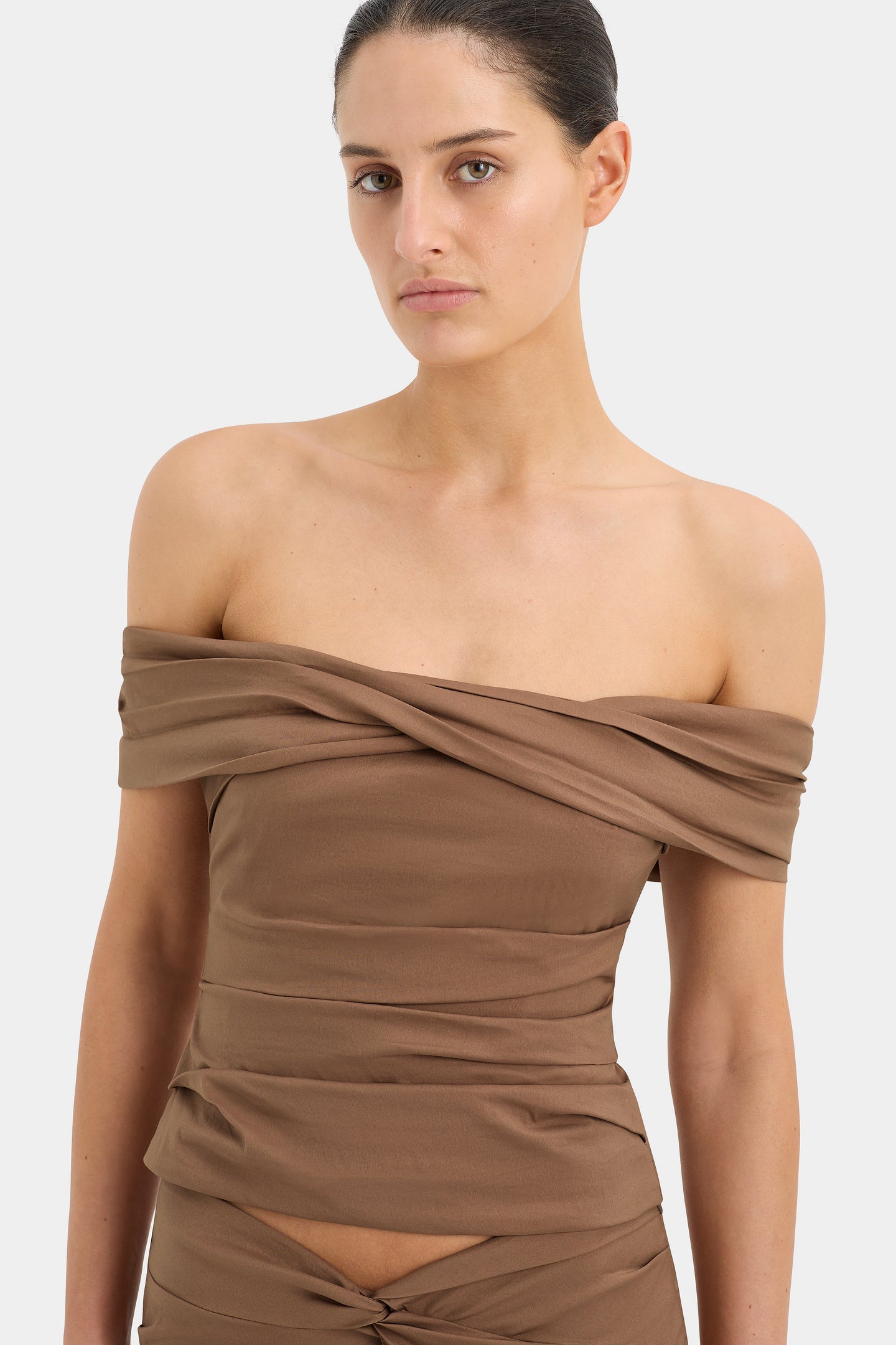 SIR the label Alba Off Shoulder Bodice MOCHA