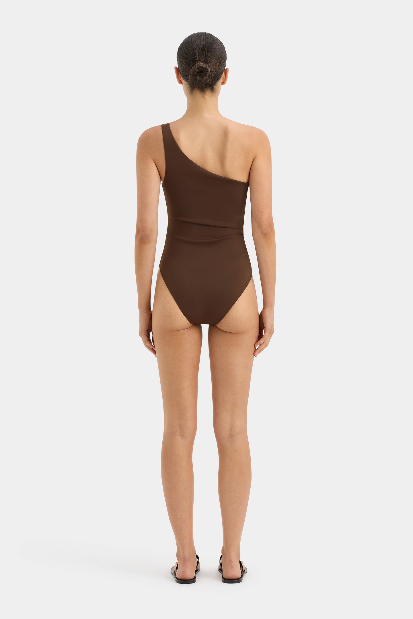 SIR the label Jeanne One Shoulder One Piece CHOCOLATE