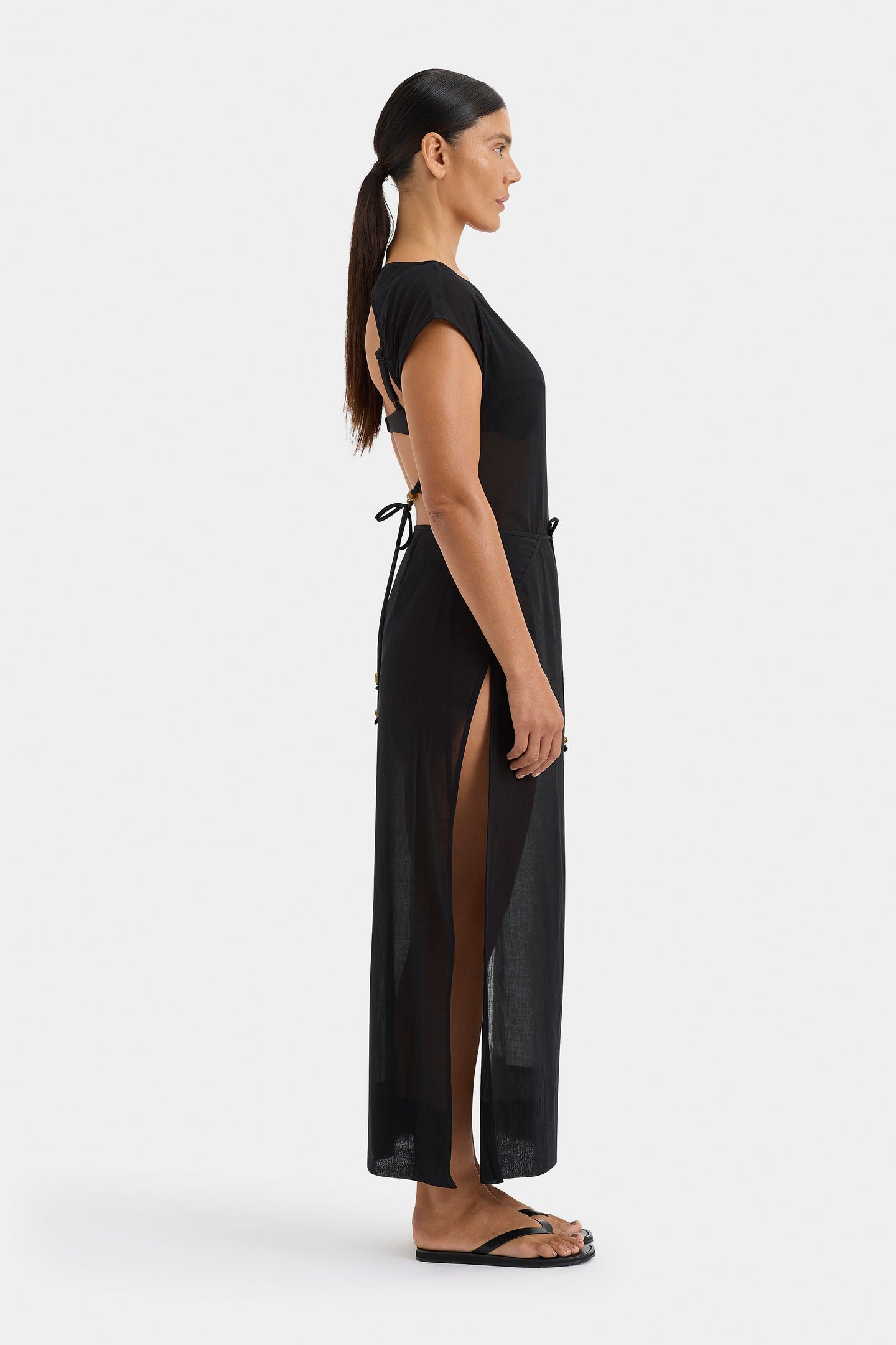 SIR the label Blair Beaded Overlap Dress BLACK