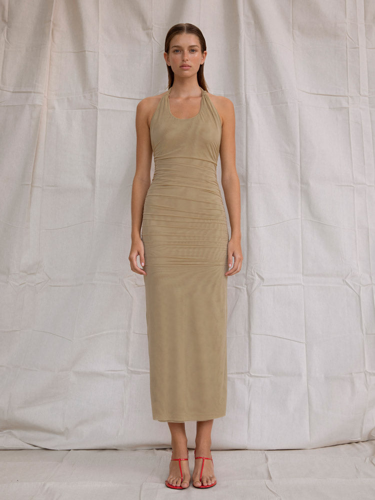 SIR the label Aries Cut Out Gown PEACH