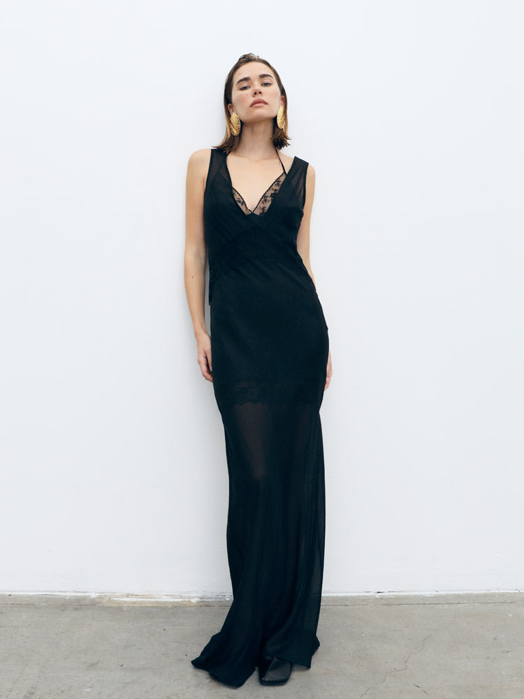 SIR the label Aries Cut Out Gown BLACK