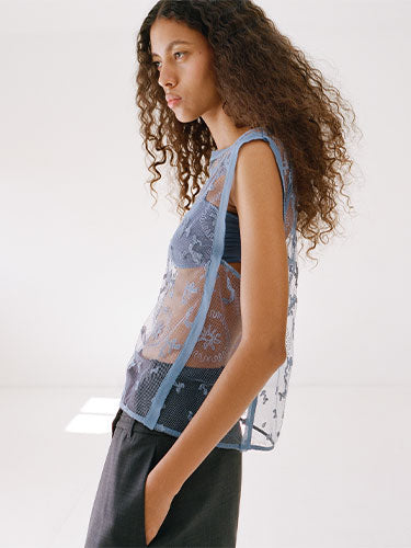 Ingrid Lace Top | Black Sheer Scandi-Inspired Vintage Style | SIR.