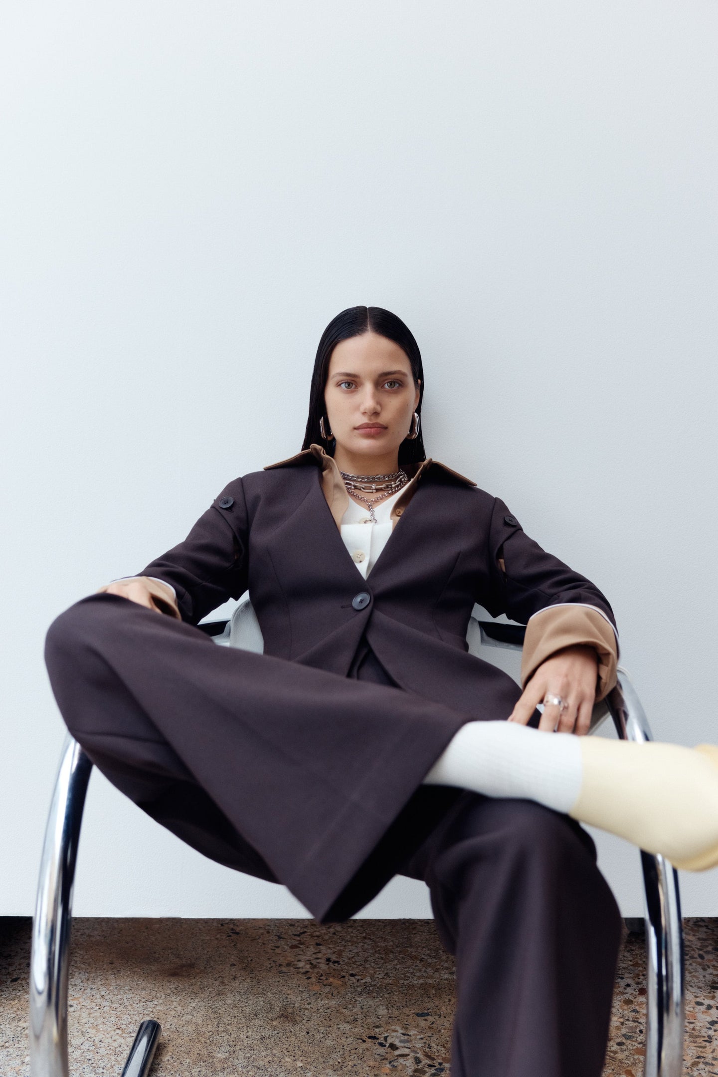 SIR the label Sandrine Button Pant CHOCOLATE