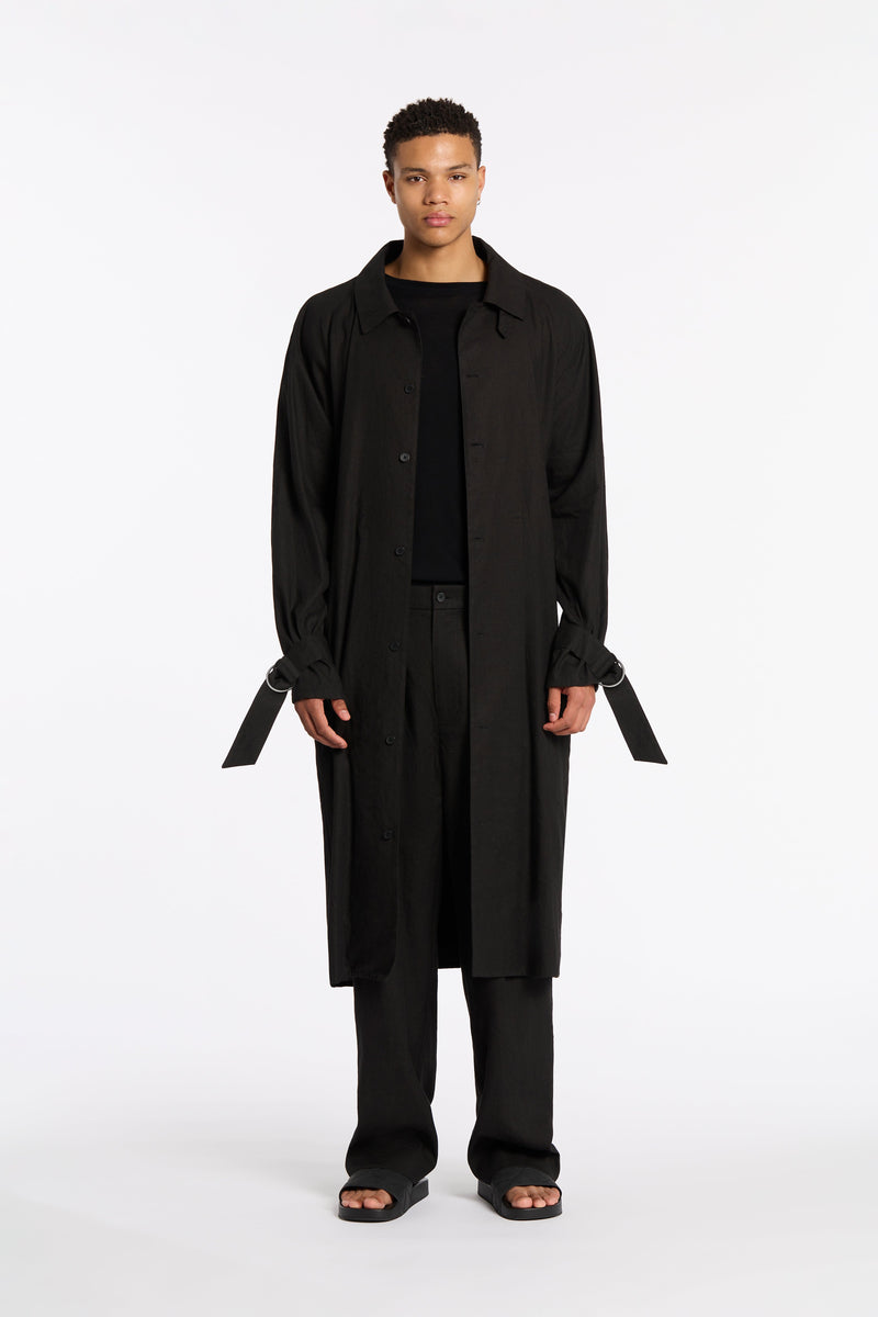 SIR the label Linen Cotton Pleat Pant BLACK