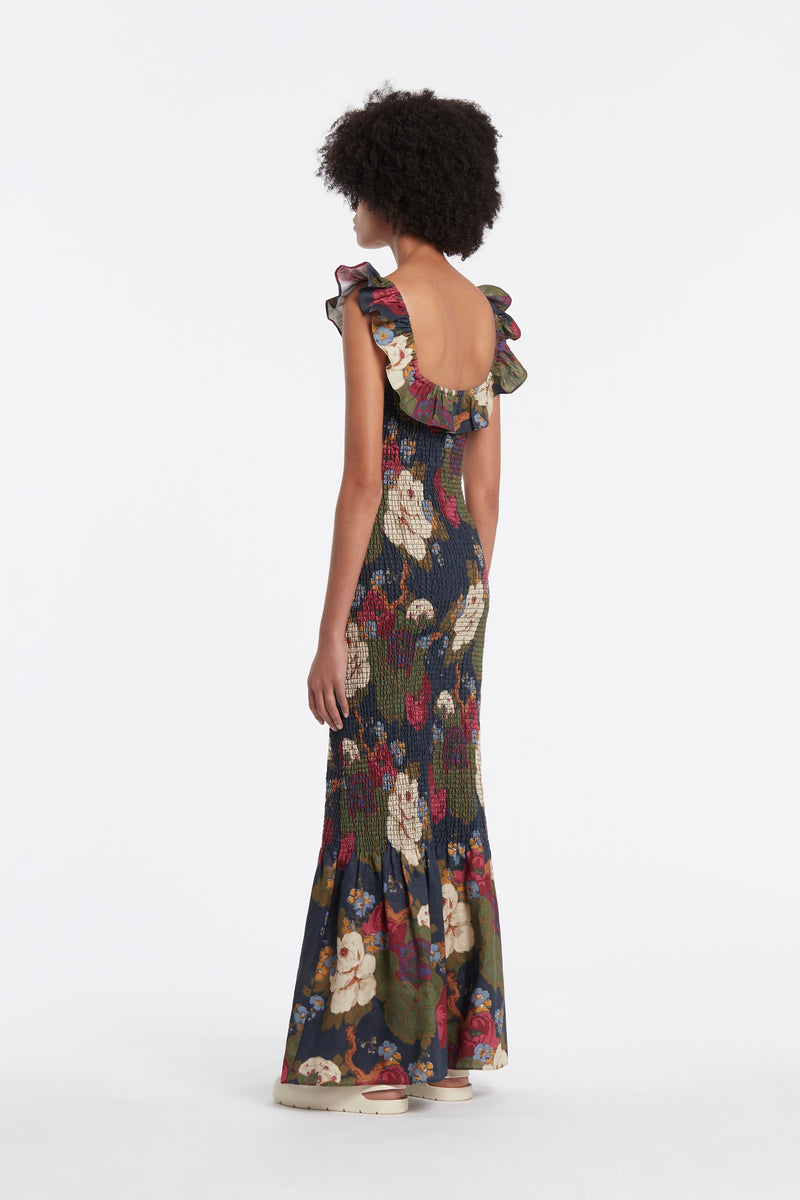 SIR the label Francesca Frill Shirred Dress GARCIA FLORAL PRINT