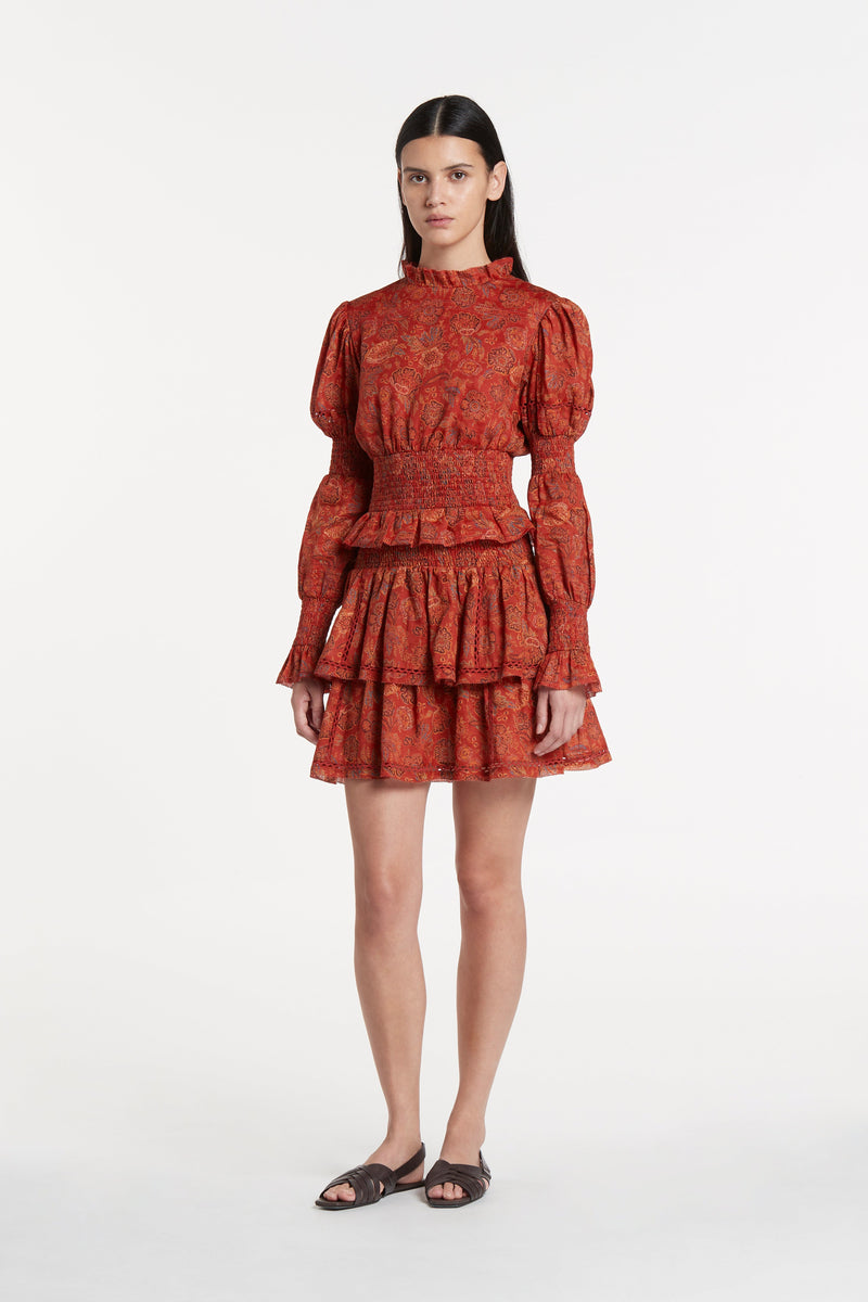 SIR the label Allegra Tiered Mini Skirt IDALIA FLORAL PRINT