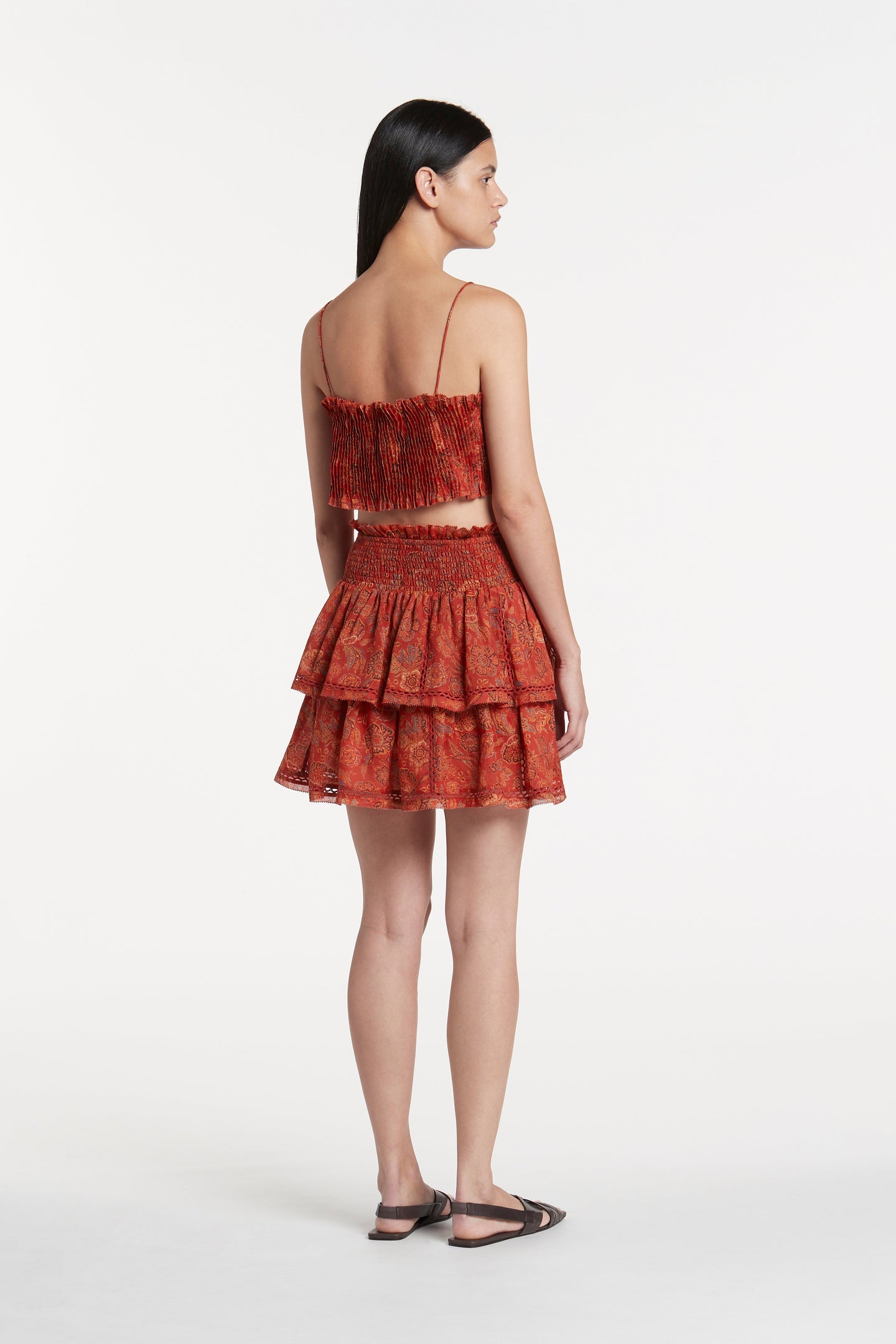 SIR the label Allegra Tiered Mini Skirt IDALIA FLORAL PRINT