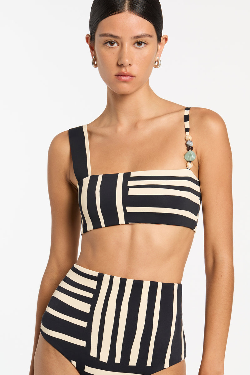 Linocut Beaded Bandeau