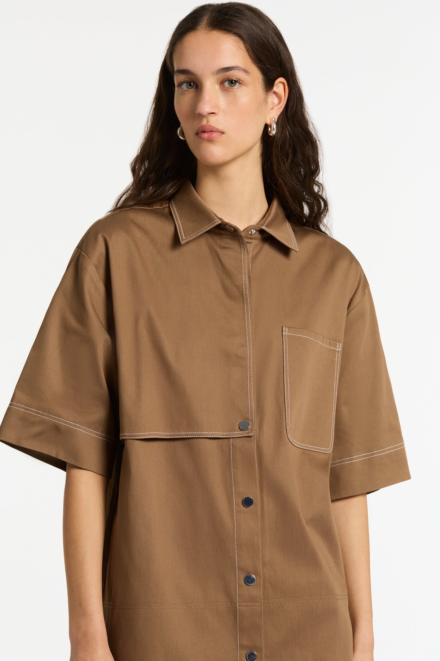 SIR the label Bourdelle Utility Shirt Biscuit
